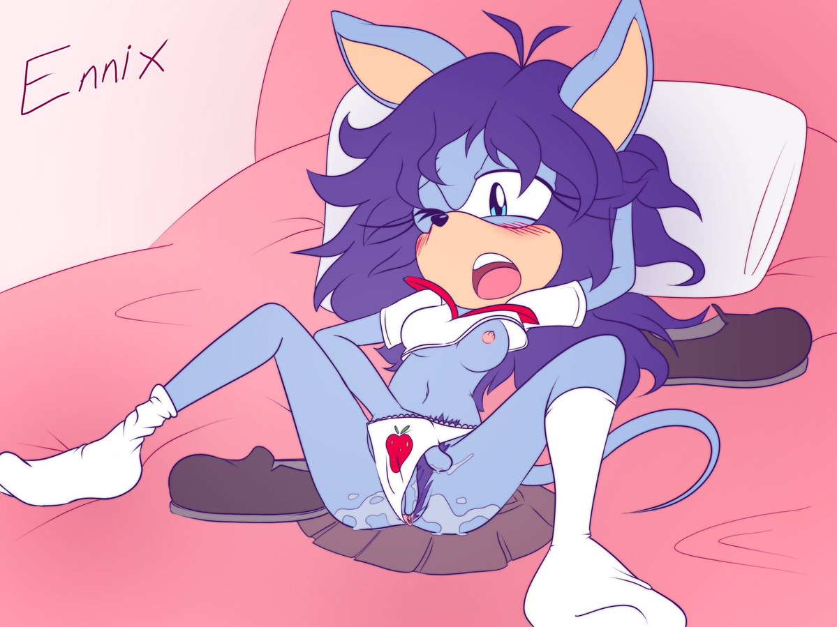 anthro bed blue_eyes blue_hair blush clothing ennix fan_character female footwear hair invalid_tag kayla_the_mouse legwear mammal masturbation medium_breasts mouse nipples open_mouth panties pillow pussy_juice rodent shoes skirt socks sonic_(series) tagme underwear vaginal_masturbation vaginal_penetration