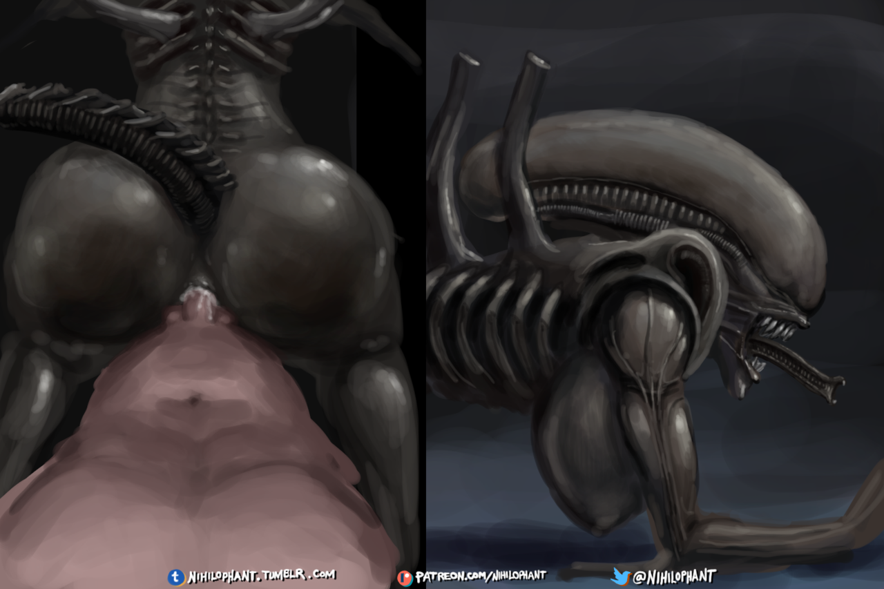 1boy, 1girls, 2018, 2d, abs, alien, alien (franchise), alien girl, alien/human, all fours, alternate version at source, anal, anal sex, anus, ass, balls, bent over, big ass, big breasts, big butt, black skin, black tail, breasts, claws, cum, cum in ass, cum inside, dangerous, doggy style, duo, enjoying, exoskeleton, eyeless, fangs, female, female xenomorph, feral penetrated, from behind position, human, human on humanoid, humanoid, inner mouth, interspecies, lips, lying, male, male human/female alien, male human/female humanoid, male/female, mammal, monster, muscular, navel, nihilophant, nipples, nude, open mouth, penetration, penis, pov, presenting, raised tail, seductive, sex, sharp teeth, shiny, smile, straight, teeth, testicles, text, thick thighs, wide hips, xenomorph
