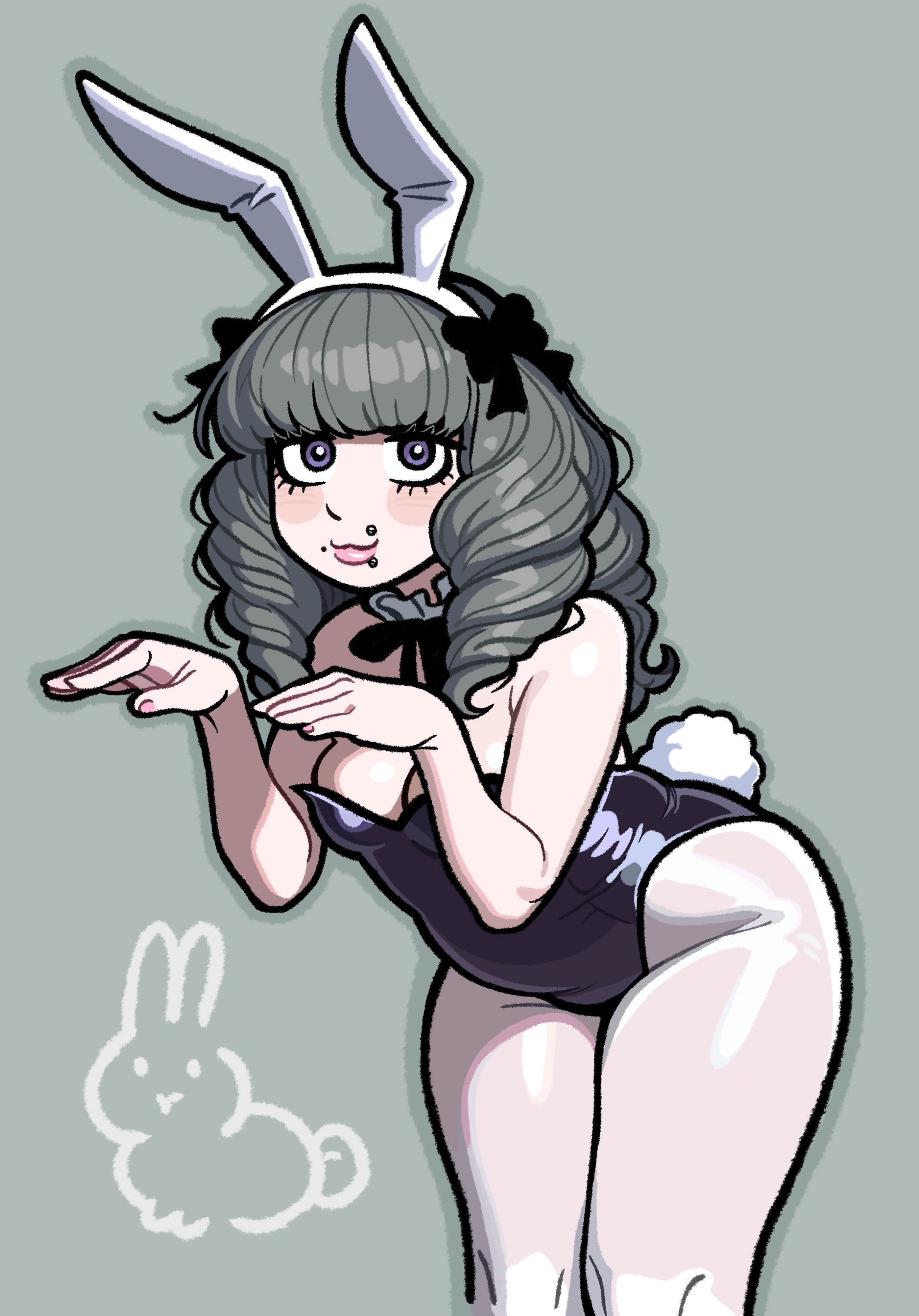 1girls, breasts, bunny costume, bunnysuit, curvy, curvy body, curvy female, curvy figure, fear and hunger, fear and hunger: termina, hips, hips wider than shoulders, looking at viewer, marilevisex, marina (fear and hunger), medium breasts, pinup, playboy bunny, thick legs, thick thighs, thighs, tits, trans woman, transfem, wide hips, wide thighs