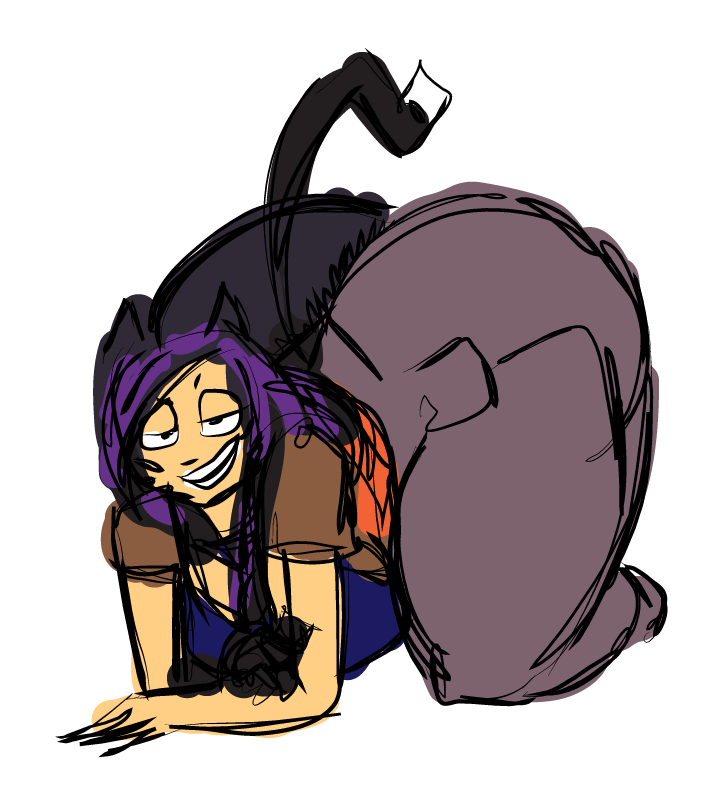 catgirl clothed huge_ass huge_butt kevemperor purple_hair tail xelbaxexilex