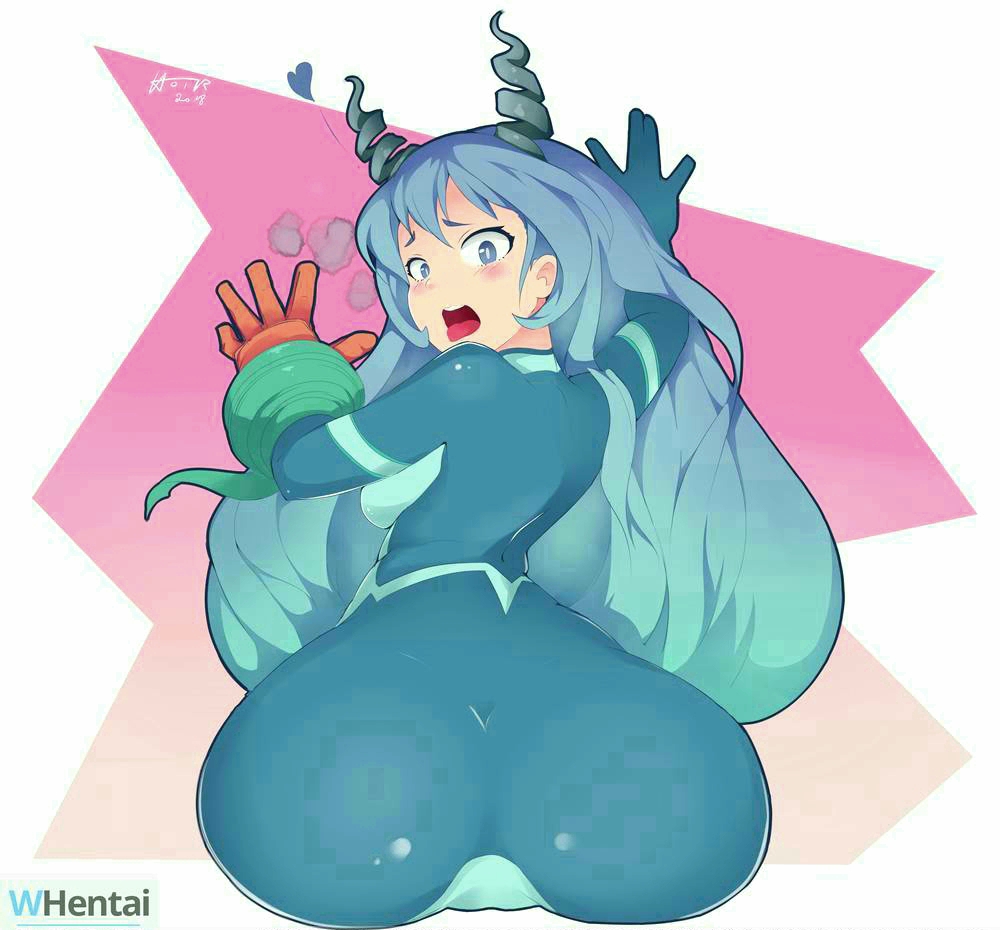 1girls, ass, big breasts, blue eyes, blue hair, blue-haired female, bodysuit, breasts, female, female superhero, hadou nejire, hadou nejire (hero outfit), hero outfit (mha), hotvr, looking back, my hero academia, nejire hado, nejire hado (hero outfit), solo, superheroine, tongue, tongue out, whentai