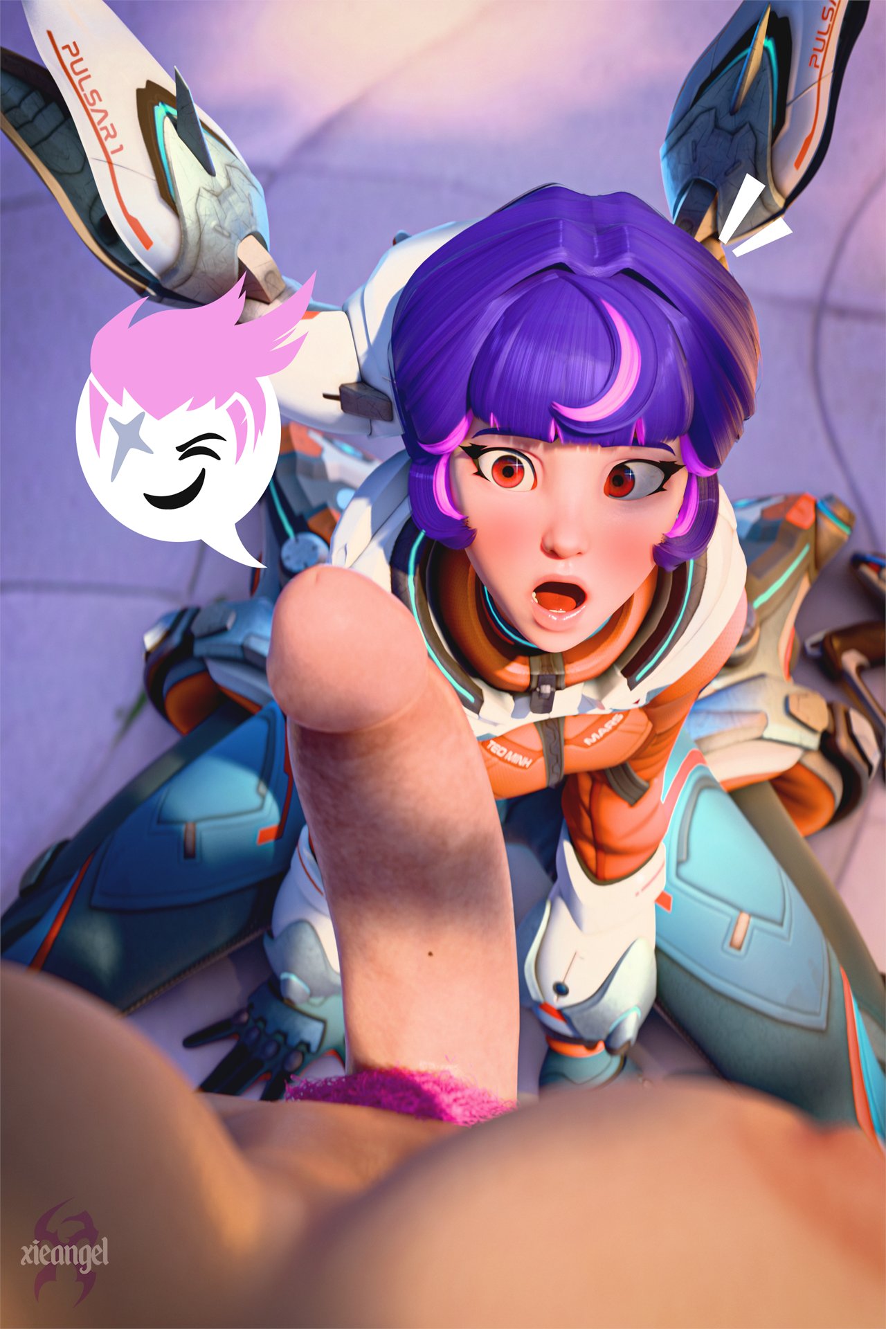 1futa 1girls 3d big_breasts big_penis breasts erection female futa_pov futanari huge_cock juno_(overwatch) kneeling overwatch penis penis_awe pov pubic_hair uncensored xieangel zarya