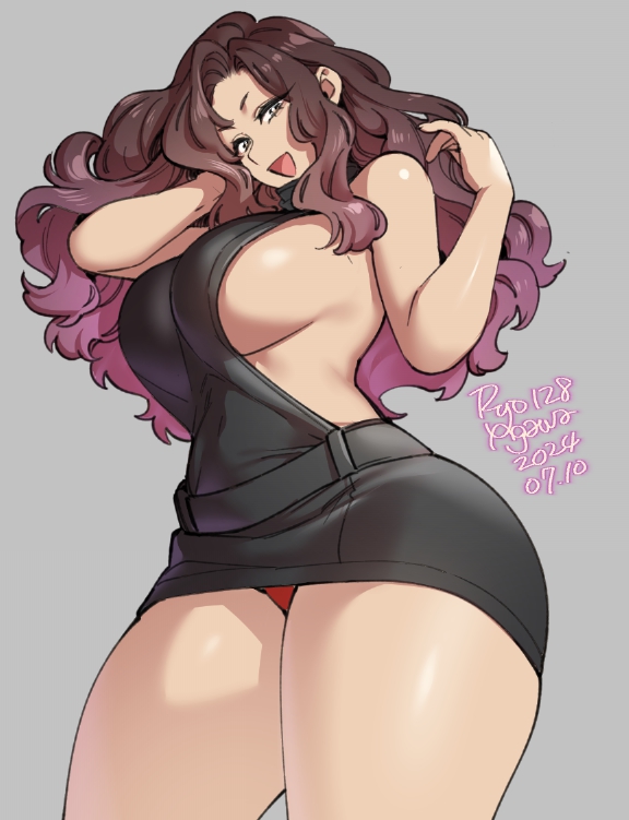 ass, big ass, big breasts, breasts, female, huge breasts, looking at viewer, ryo agawa, shiny skin, thick thighs, thighs, thighs together