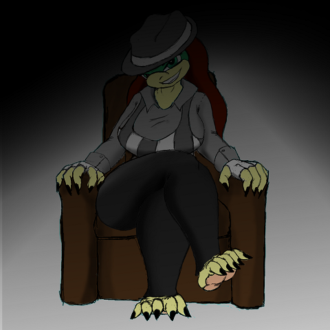 big_breasts bowser claws crossed_legs drawn fedora feet female female_bowser femdom fully_clothed fully_dressed fully_shaded green_eyes hat koopa mafia mario_(series) mischievous nail_polish new_donker nintendo painted_nails painted_toenails pinstripe_pattern pinstripe_suit red_hair reptile rule_63 shaded shading sitting smirk suit super_mario_odyssey throne turtle voluptuous