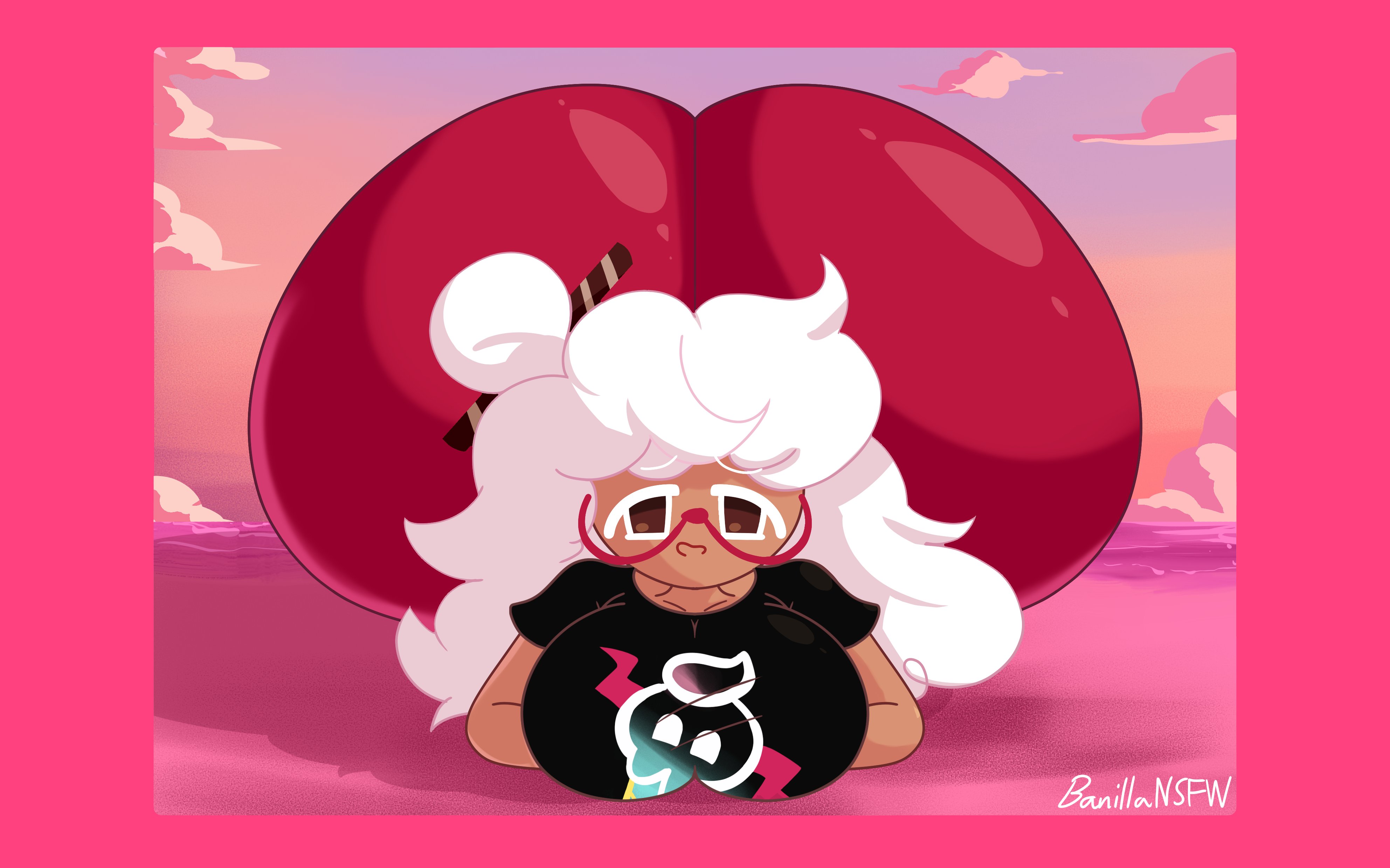 1girls, adorable, ass, ass bigger than head, banillansfw, big ass, big breasts, big butt, breasts, cookie, cookie humanoid, cookie run, cute, female, female only, food, food creature, food humanoid, glasses, happy, happy female, huge ass, huge butt, hyper ass, parfait cookie, smiling, smiling at viewer, solo, solo female, tagme, white hair