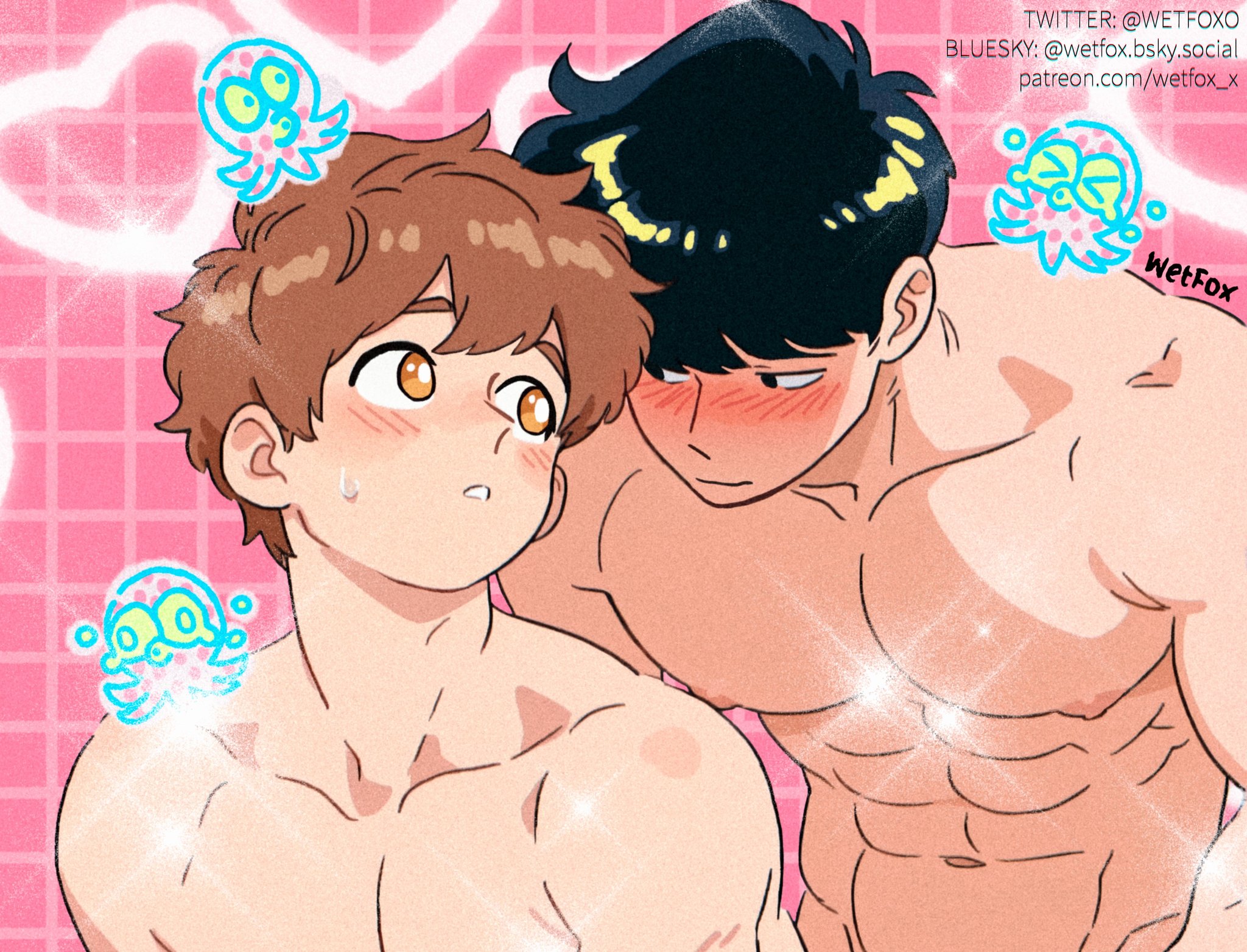 2boys, age difference, ai generated, big abs, black hair, blush, blushing, brown eyes, buff, buff male, ganbare! nakamura-kun!!, gay, go for it nakamura, go for it, nakamura-kun!!, hirose aiki, male, male only, nakamura okuto, naked, nipples, no te rindas nakamura!!, pecs, penetration, size difference, sweat, wetfoxo, yaoi