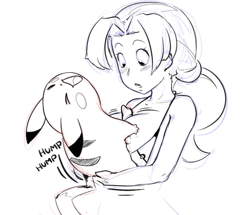 black and white, breasts, delia ketchum (pokemon), erect penis, female, human, male, milf, nintendo, paizuri, penis, pikachu, pokemon, pokephilia, white background