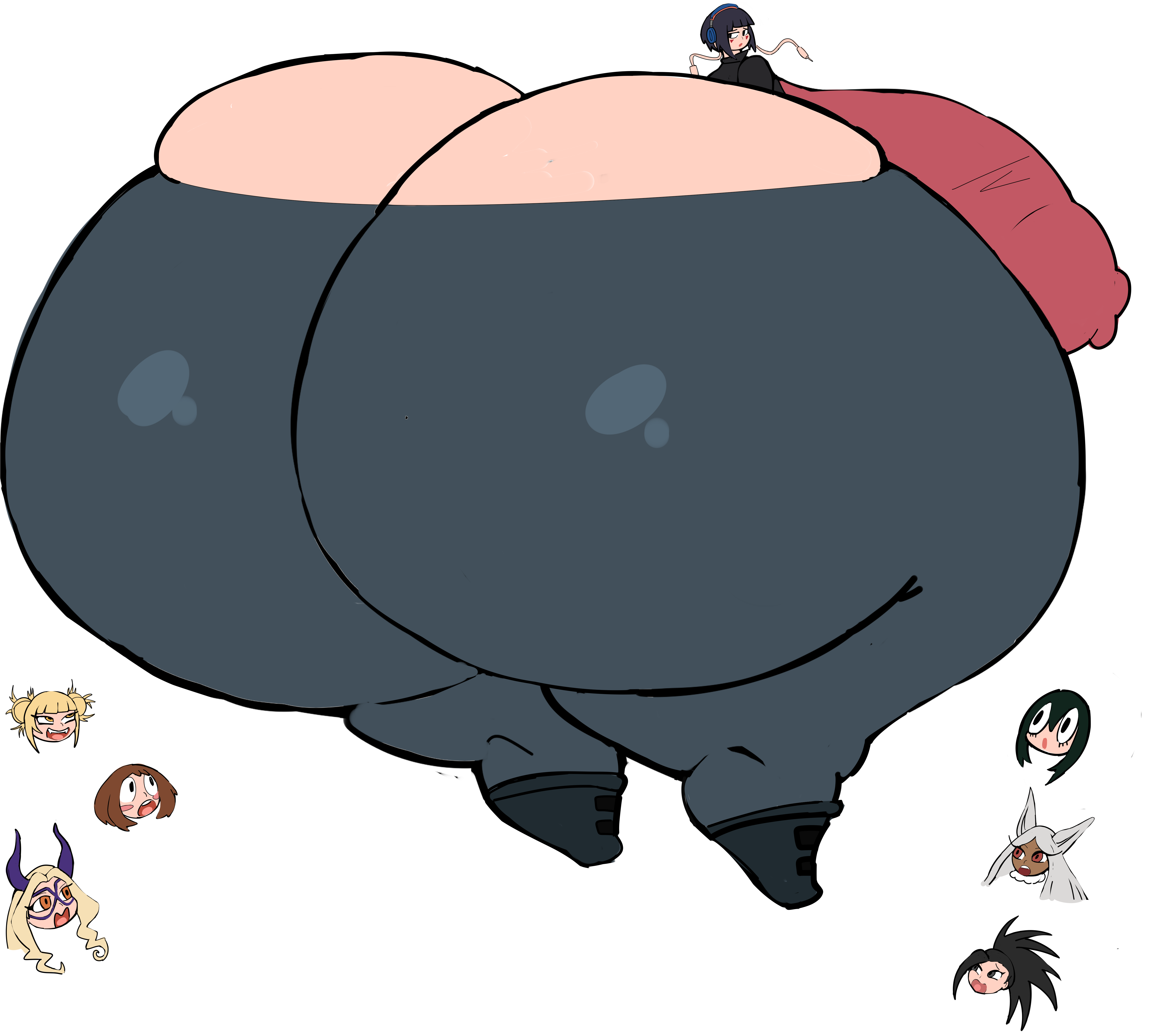 7girls, ass, ass bigger than body, ass bigger than breasts, ass bigger than head, ass bigger than torso, big ass, big breasts, breasts, breasts bigger than head, breasts bigger than torso, colossal ass, enormous ass, enormous breasts, fat, female, female focus, female only, frightened, giantess, gigantic ass, gigantic breasts, himiko toga, huge ass, huge breasts, hyper, hyper ass, hyper breasts, hyper hips, hyper thighs, kyoka jiro, lanturn (artist), large ass, large breasts, long hair, looking back, massive ass, massive breasts, meat wall (body type), miruko, momo yaoyorozu, mount lady, multiple females, multiple girls, my hero academia, nipple bulge, ochako uraraka, rumi usagiyama, shocked, short hair, tagme, thick thighs, thunder thighs, tsuyu asui, voluptuous, wide hips, yuu takeyama