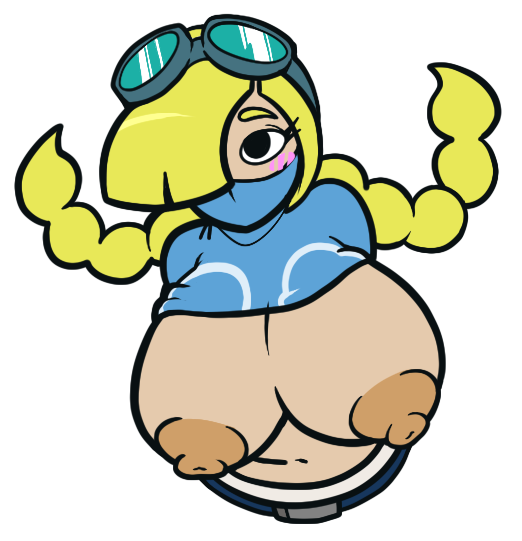 blonde_hair breasts clothed hair_over_one_eye jet_(lethal_league) lethal_league