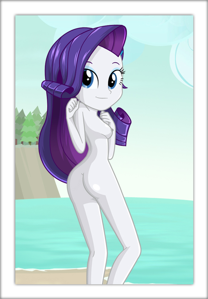 ass beach breasts charliexe edit equestria_girls friendship_is_magic my_little_pony nude rarity_(eg) smooth_skin