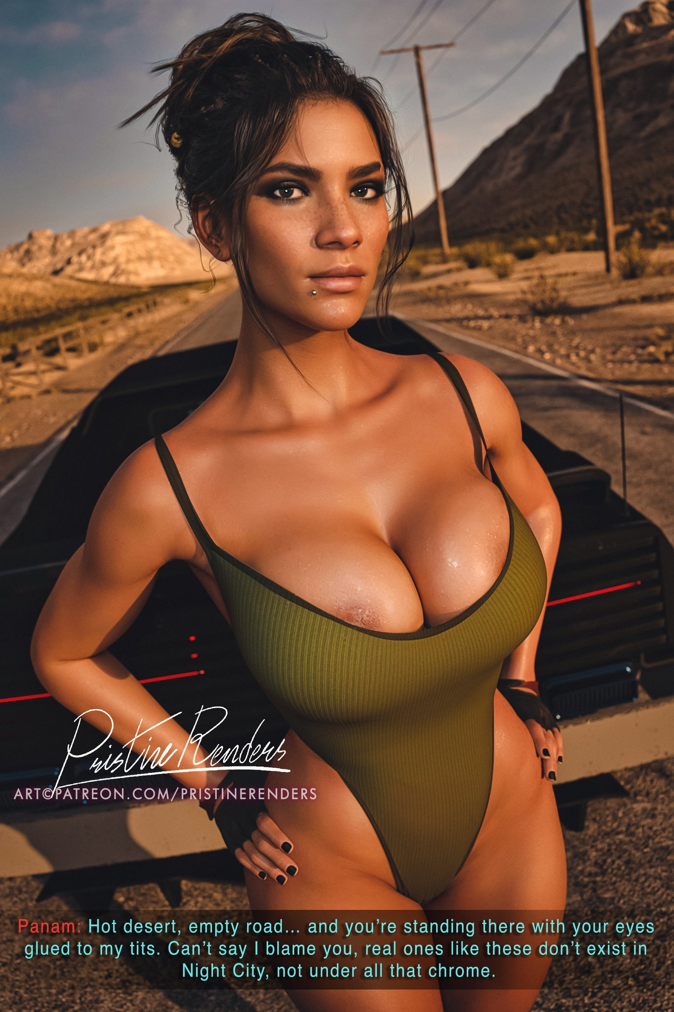 1girls, 3d, big ass, big breasts, big thighs, breasts, brown body, brown skin, brown-skinned female, cd projekt red, curvaceous, curvy, curvy figure, cyberpunk (series), cyberpunk 2077, dark skin, dark-skinned female, female, hips, huge ass, huge breasts, large ass, large breasts, mature, mature female, panam palmer, pristinerenders, slim waist, thick, thick hips, thick legs, thick thighs, thighs, voluptuous, waist, wide hips