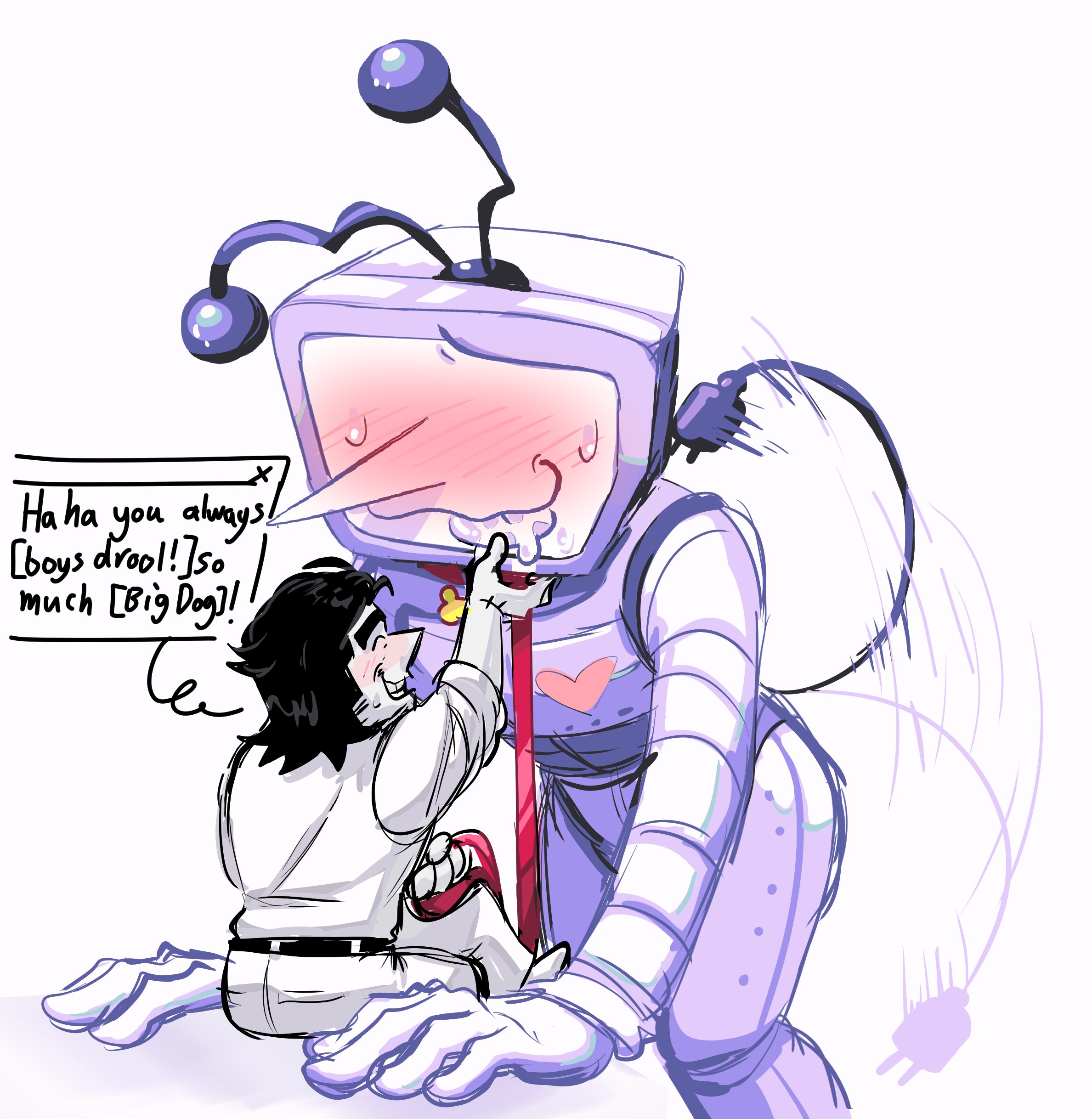 2boys, blush, completely nude, deltarune, domination, gay, male, non-human, object head, spamton g spamton, submissive, tenna (deltarune), yaoi
