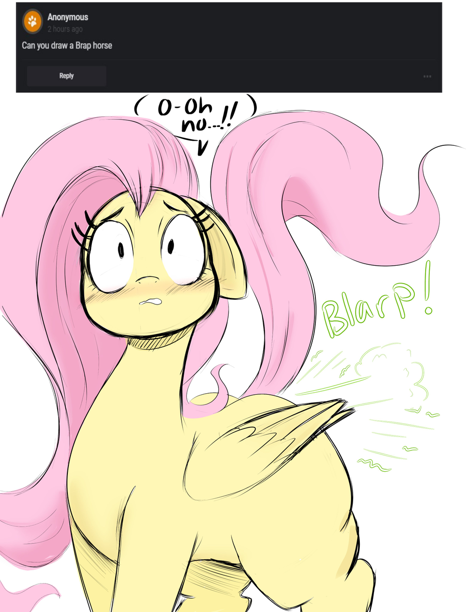 accidental_fart elewdfurs embarrassed fart fluttershy_(mlp) my_little_pony tagme