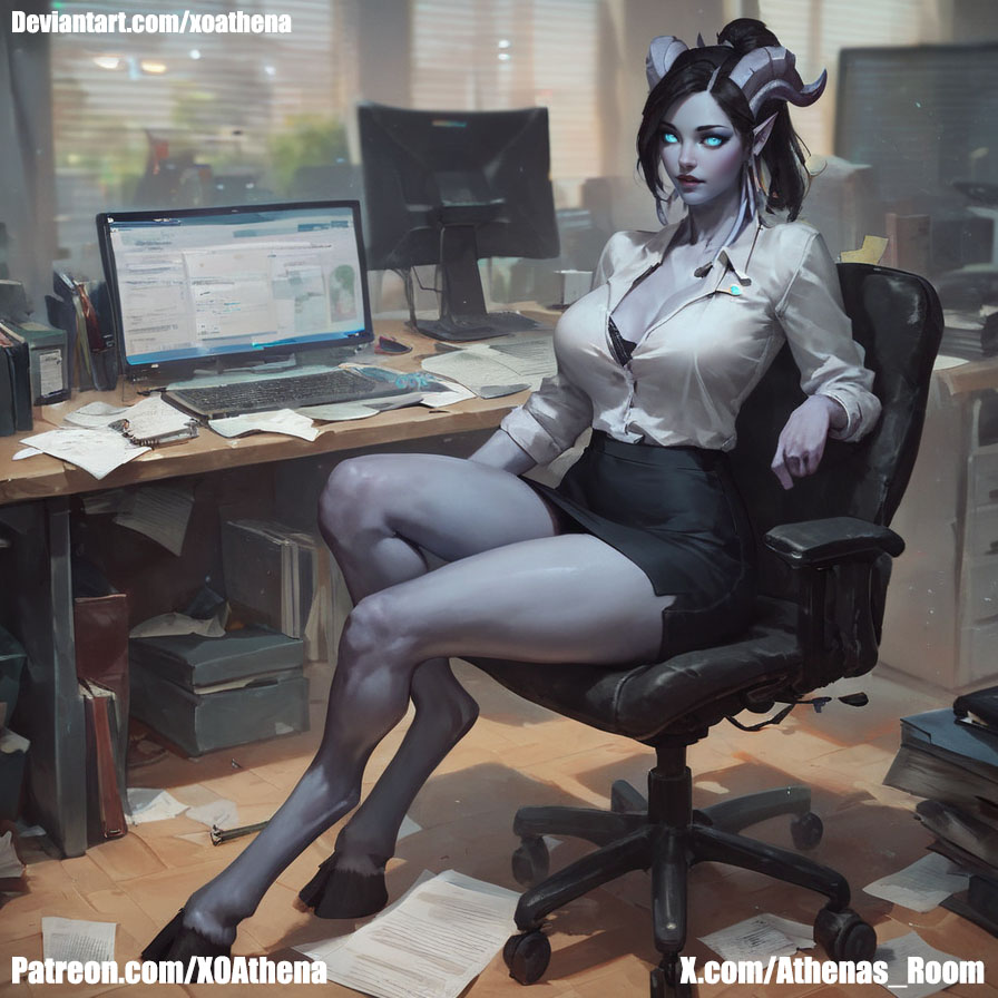 ai_generated draenei draenei_female secretary sexy_pose world_of_warcraft