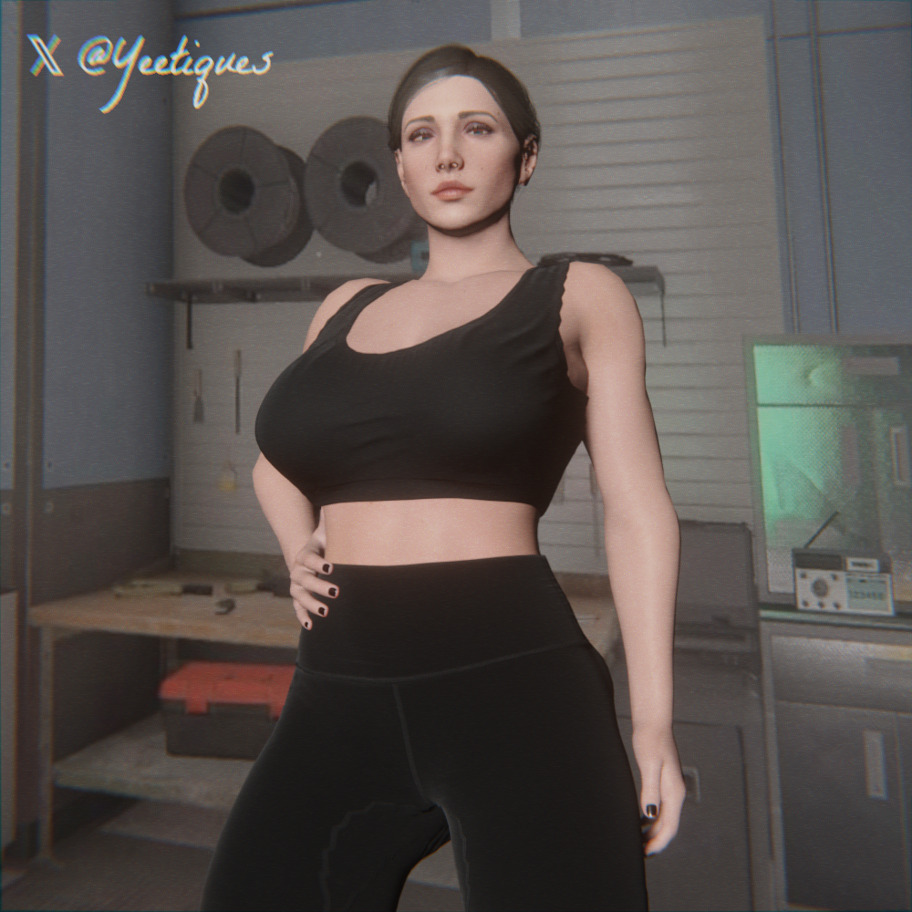 3d big_ass big_breasts big_butt black_fingernails black_legwear crop_top fit_female large_ass large_breasts leggings looking_at_viewer milf rainbow_six_siege sports_bra tagme yeetiques zofia_(rainbow_six)