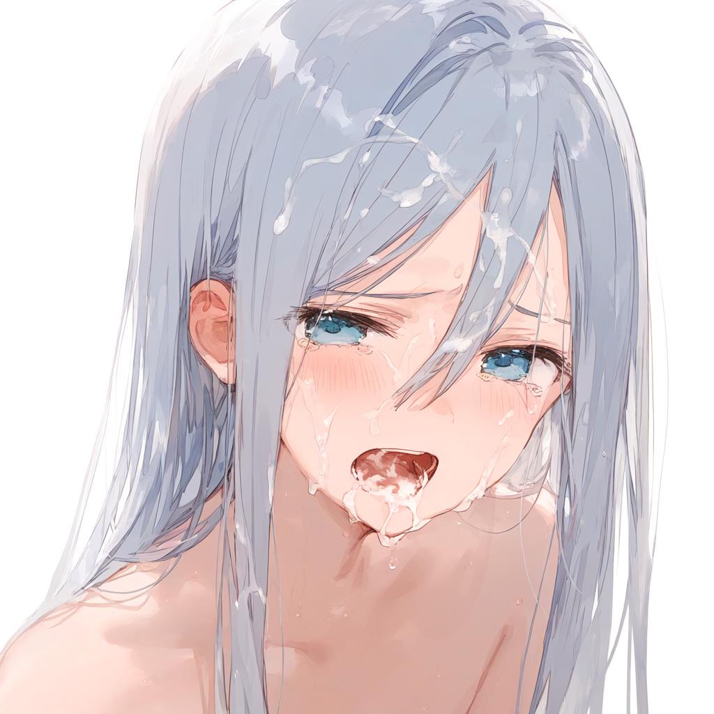 1girls ai_generated blue_eyes blush blush bukkake completely_naked completely_naked_female completely_nude completely_nude_female cum cum_drip cum_in_mouth cum_on_face cum_on_hair cumshot female female_focus female_only high_resolution highres looking_at_viewer naked pov project_sekai silver_hair solo solo_female solo_focus yoisaki_kanade