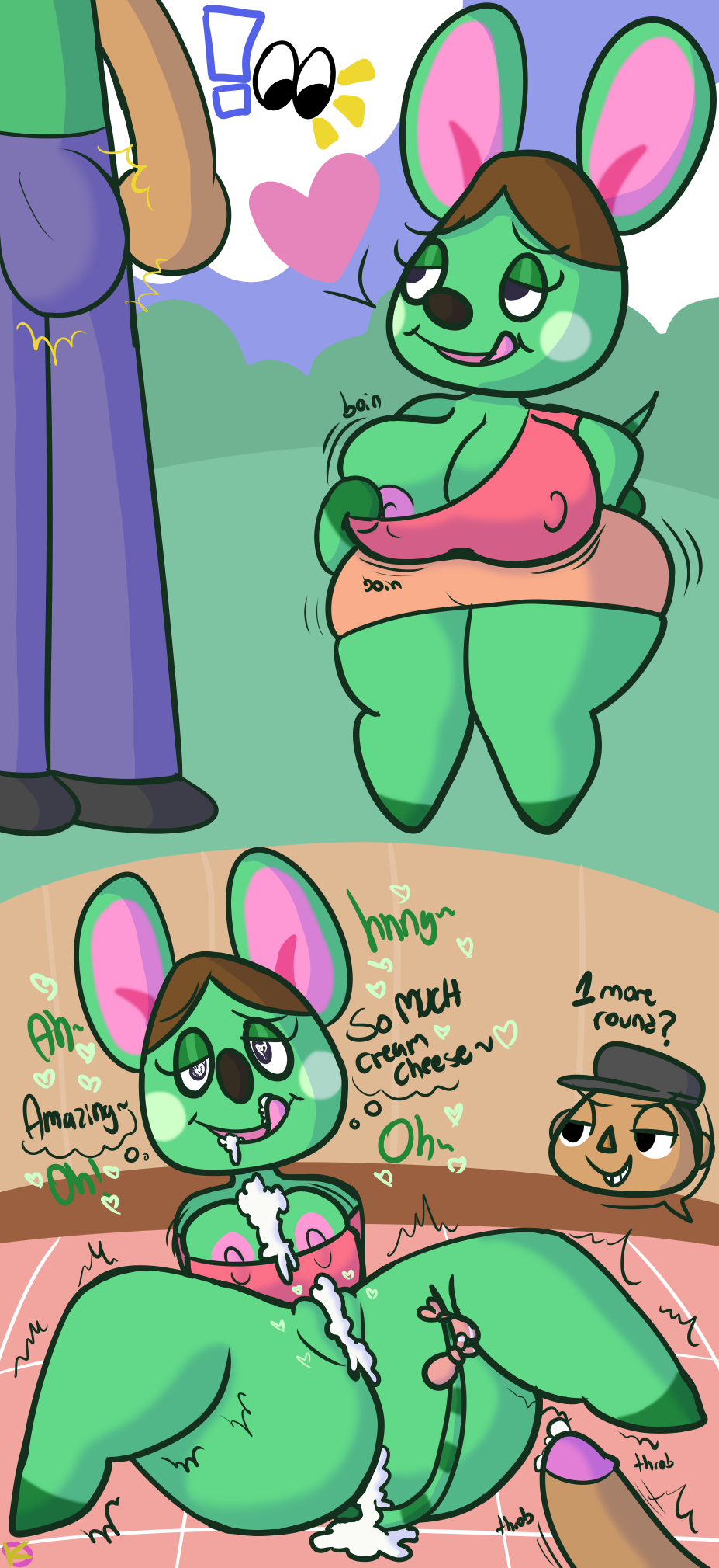 after_sex anicotti_(animal_crossing) animal_crossing anthro bedroom_eyes big_breasts bodily_fluids breasts bulge clothed clothed_sex clothing condom cum cum_in_ass cum_in_mouth cum_in_pussy cum_inside cum_on_breasts curvy_figure duo erect_nipples female filled_condom genital_fluids half-closed_eyes heart_eyes heart_symbol hi_res hourglass_figure human instant_loss_2koma inviting inviting_to_sex klutzatdusk licking licking_lips male male/female mammal mouse murid murine narrowed_eyes nintendo nipple_outline nipple_slip nipples rodent seductive sex sexual_barrier_device short_stack size_difference spread_legs spreading teasing thick_thighs tongue undressing unused_condom villager_(animal_crossing) wide_hips wrapped_condom