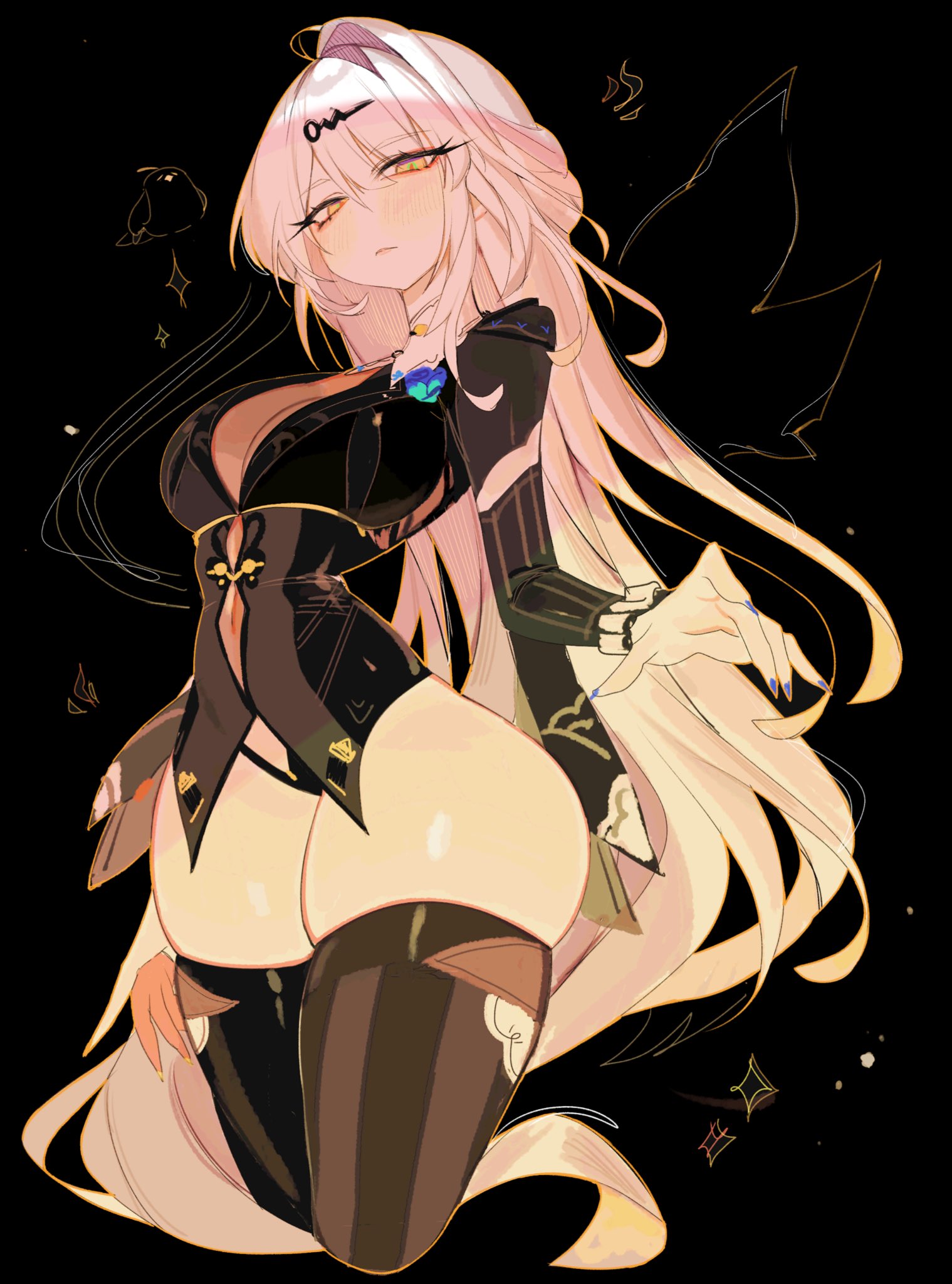 1girls, breasts, female, female focus, female only, large breasts, light skin, light-skinned female, looking at viewer, solo, thick thighs, thighhighs, thighs, usa37107692, wide hips, yixuan (zenless zone zero), zenless zone zero
