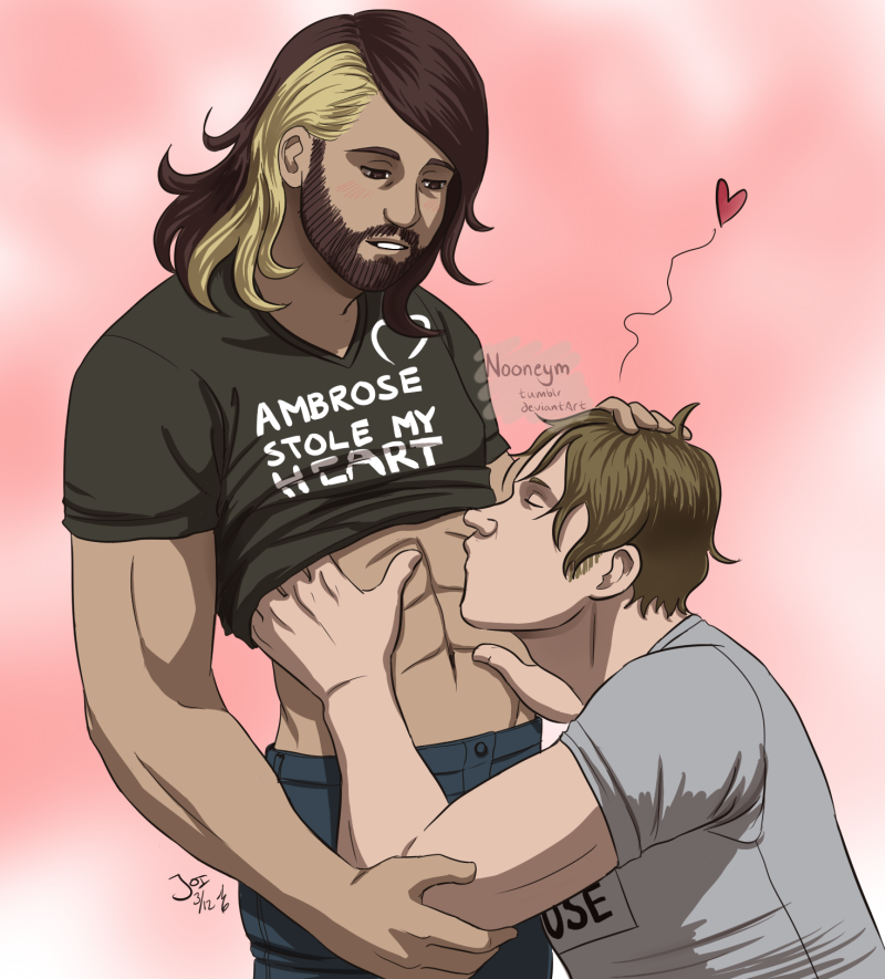 <3 2016 2boys 2d 2d_(artwork) 5_fingers abs adults arms artist_name bangs bare_arms bare_midriff beard belly blonde_hair brown_body brown_eyebrows brown_eyes brown_hair closed_eyes clothed clothing color dated dean_ambrose deviantart digital_drawing_(artwork) digital_media_(artwork) ears eyebrows eyes facial_hair fingers fit fit_male forearms front_view gay hair half-closed_eyes hands hands_on_belly heart hi_res high_resolution highres hips human human_only jeans kissing kissing_belly kneeling legs light-skinned light-skinned_male light_body light_skin looking_at_another looking_at_partner looking_down male male/male male_focus male_human male_only medium_hair men midriff mouth multicolored_hair multiple_boys multiple_males muscles muscular muscular_male mustache navel neck no_visible_genitalia nooneym nose on_knees pink_background seth_rollins shirt_lift short_hair side_view signature simple_background six_pack standing t-shirt tan_body teeth toned toned_male two_tone_hair waist wholesome wrestling wwe yaoi