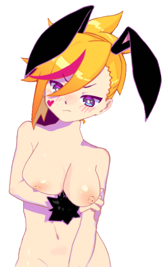 1girls accurate_art_style alpha_channel alternate_costume areolae artist_request belly big_breasts blonde_hair blue_eyes blush blushing breasts bunny_ear bunny_ears bunny_girl bunnysuit edit embarrassed fake_ears female female_only hand_on_arm holding_arm human looking_away looking_down muse_dash navel nipples nude nude_edit nude_filter pose rin_(muse_dash) solo source_request third-party_edit topless transparent_background yellow_hair