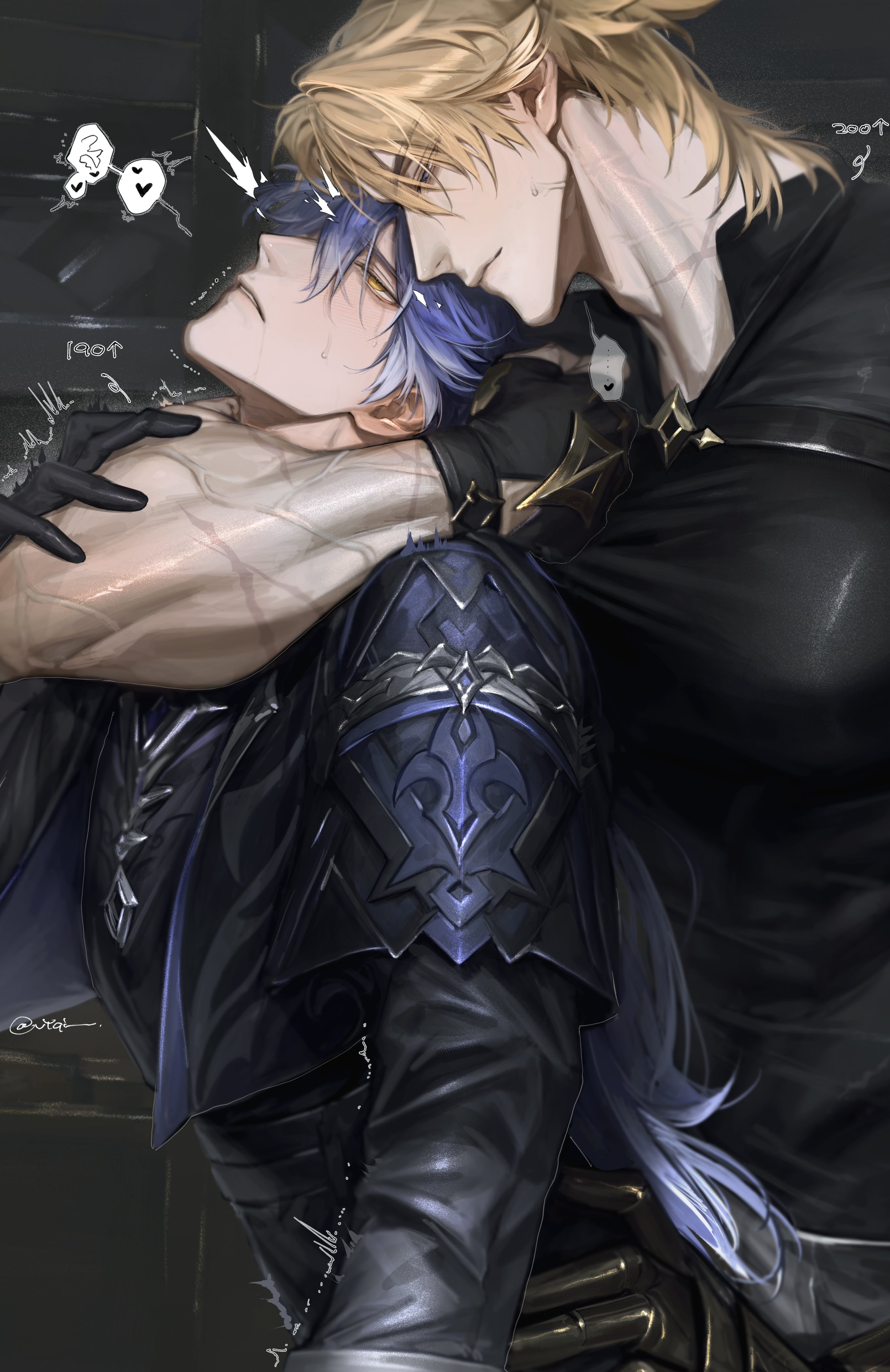 bending over, flins (genshin impact), genshin impact, varka (genshin impact), yaoi