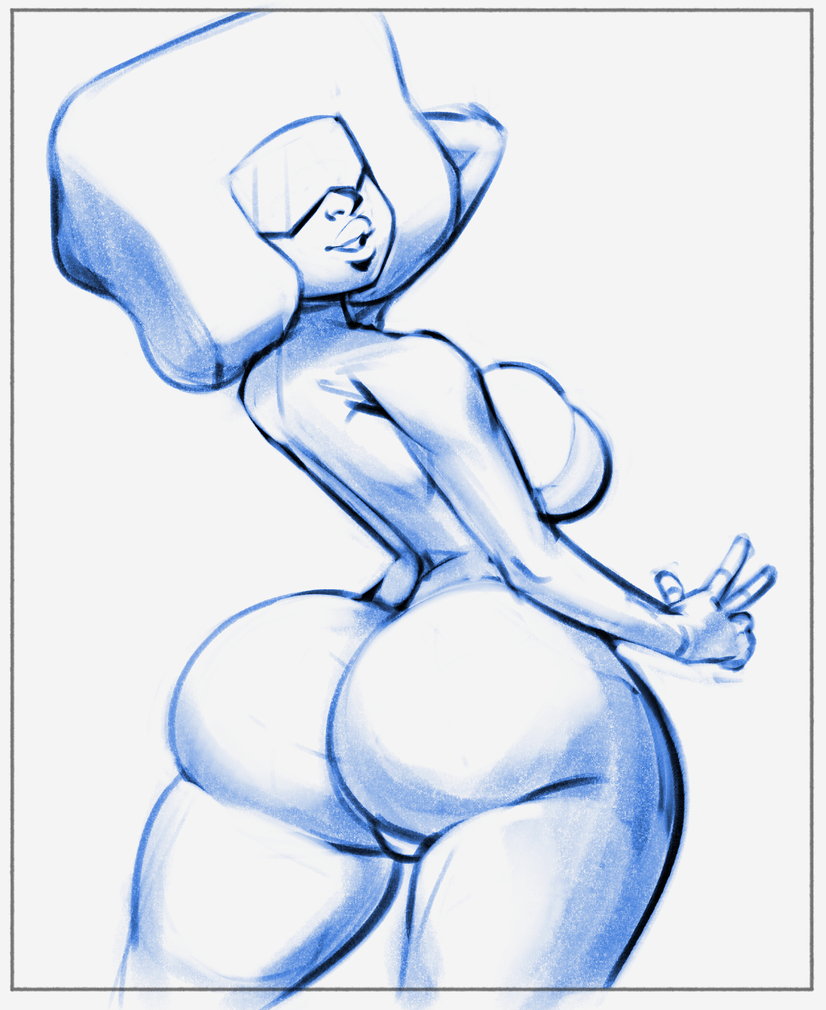 1girls, ass, big ass, big breasts, breasts, female, female only, garnet (steven universe), huge ass, solidusfs, solo, steven universe