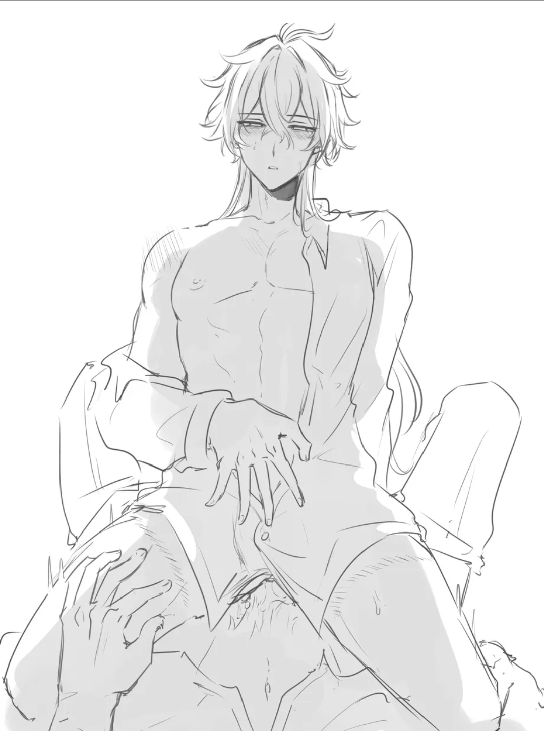 bent over, flins (genshin impact), genshin impact, varka (genshin impact), yaoi