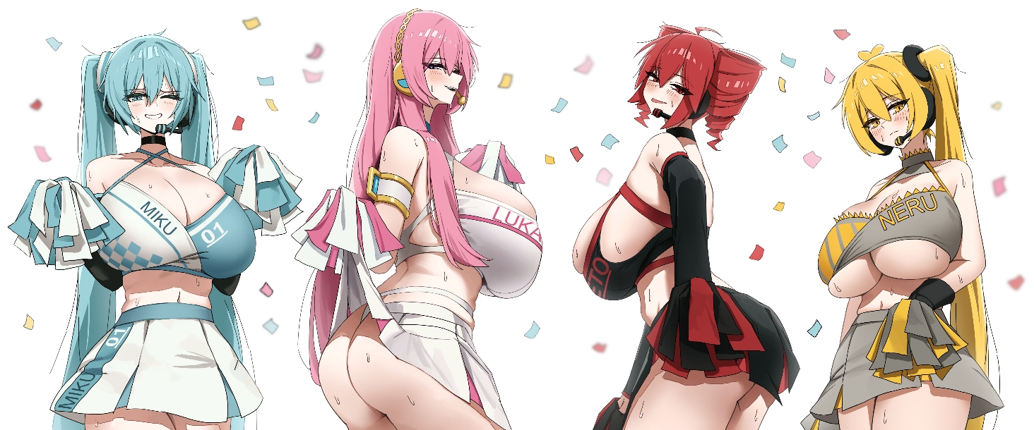 4girls, 9/11, akita neru, ass, boobs, breasts, dotthebot, hair, hatsune miku, jaisjwleoznjaksiw, kasane teto, megurine luka, tagme, utau, vocaloid