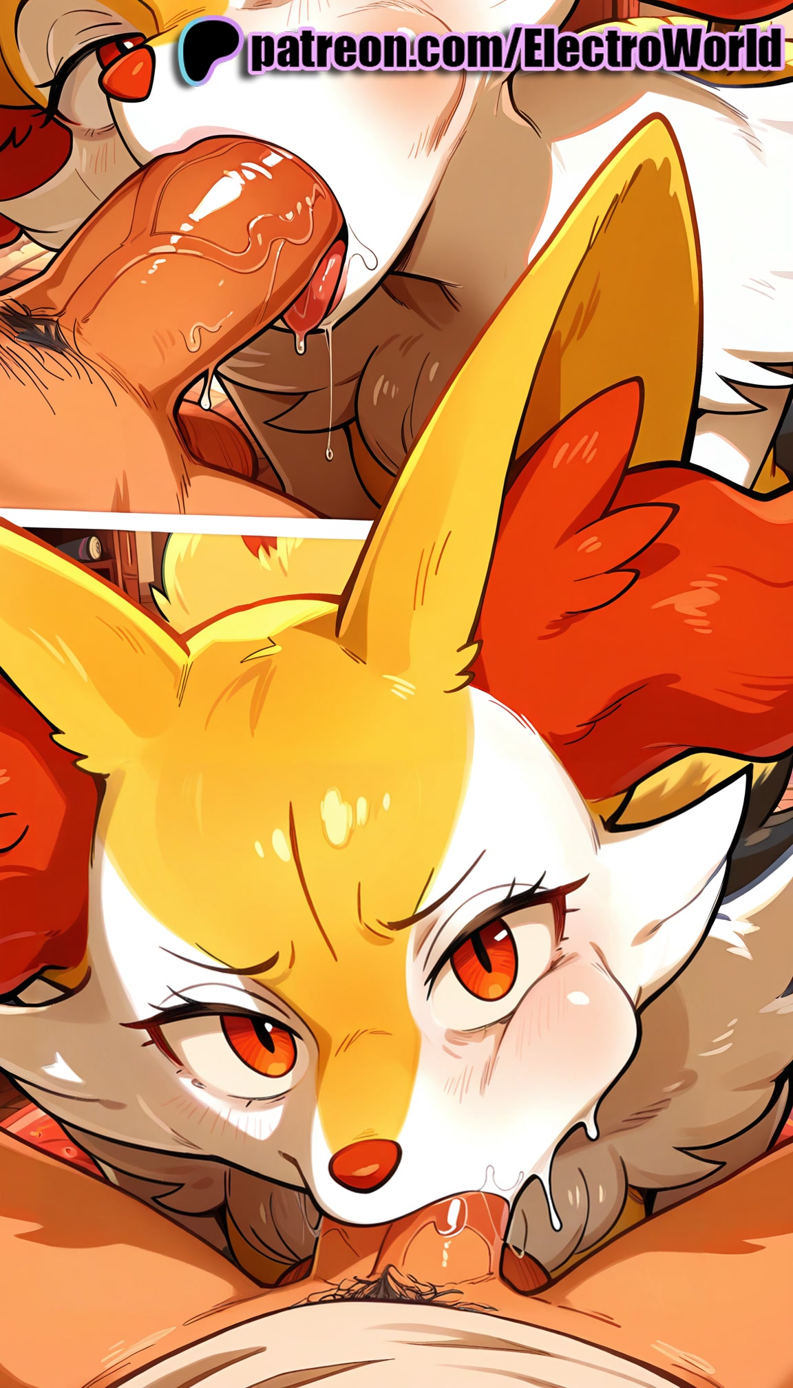 1girls, 2025, ai generated, artist name, balls, balls sucking, blowjob, blowjob face, braixen, cock, deepthroat, dick, electroworld, fellatio, female, hi res, high quality, high resolution, highres, licking, male, male pubic hair, oral, oral sex, orange eyes, patreon, patreon username, penis, pokemon, pubic hair, stable diffusion, straight, sucking, testicles, tongue, tongue out, uncensored, watermark