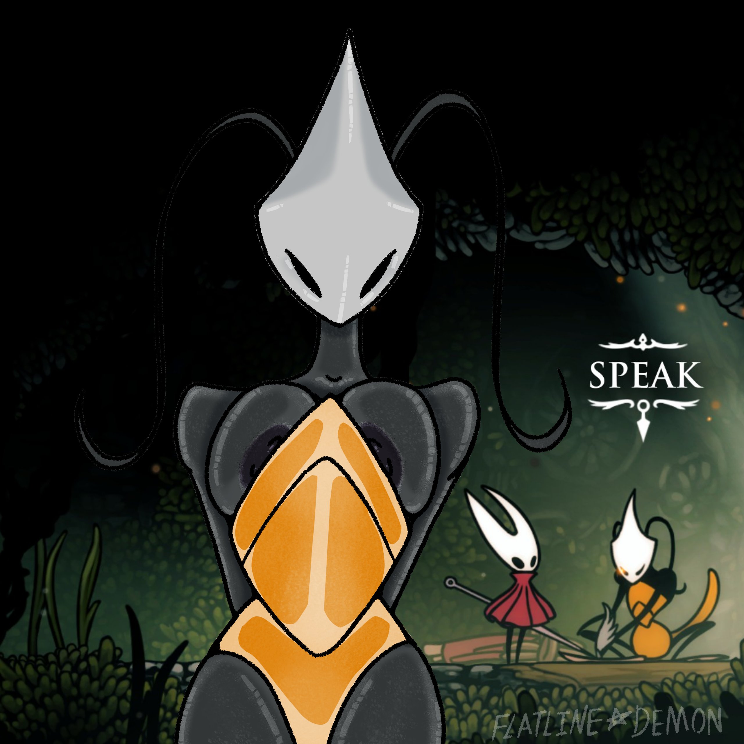 1girls, 2025, antennae, areolae, big breasts, black body, black skin, breasts, female, flatlinedemon, hands behind back, hi res, hollow knight, hollow knight: silksong, pussy, rings, shakra (hollow knight), silksong, standing, thick thighs, thighs