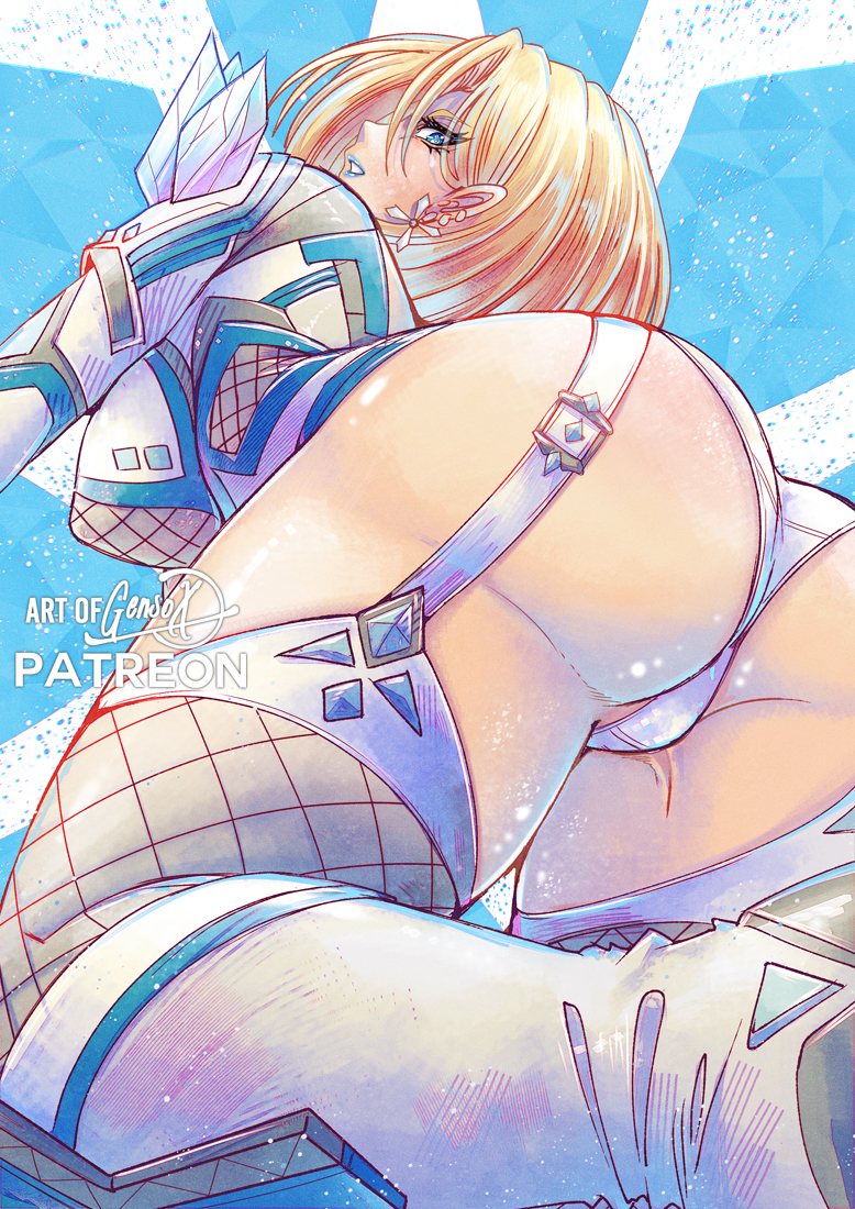 ass, ass focus, blonde female, blonde hair, blue eyes, breasts, bubble butt, emma frost, emma frost (marvel rivals), female, gensox, marvel, marvel comics, marvel rivals, milf, thick thighs, wide hips, x-men