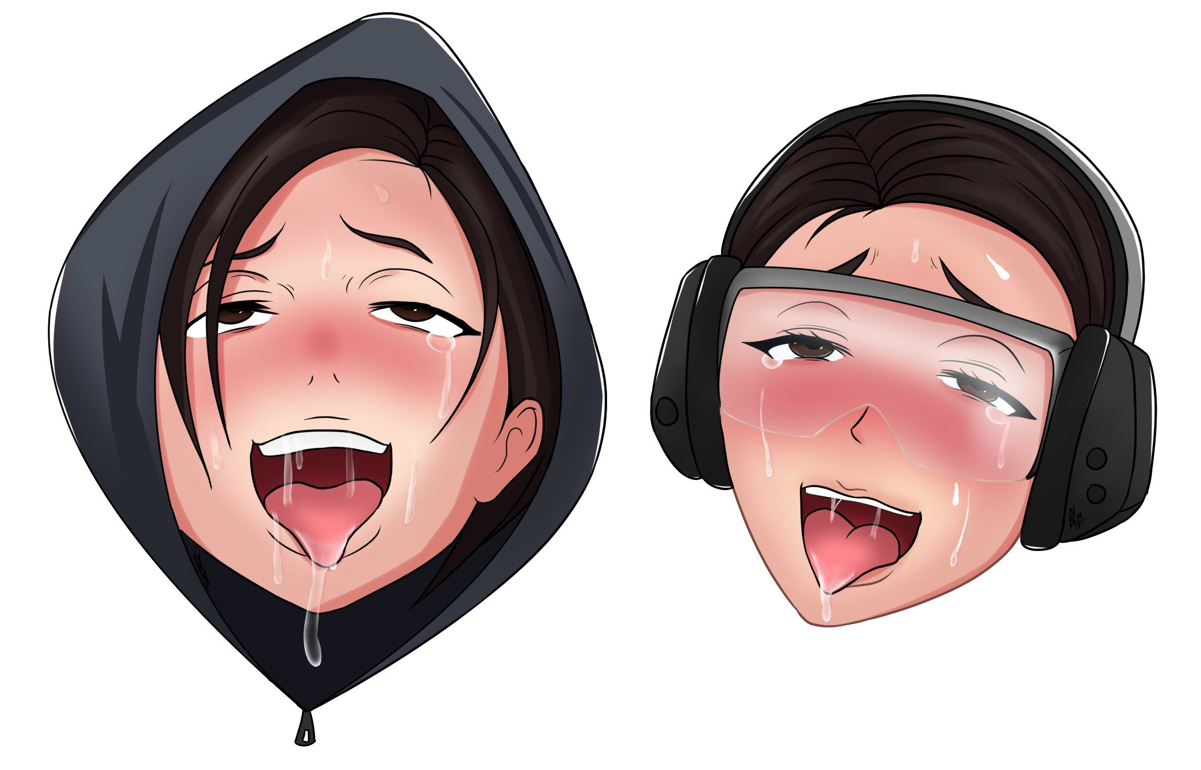 2girls, ahe gao, disembodied head, female, hibana (rainbow six), hood, multiple females, multiple girls, nowpayattention, rainbow six, rainbow six siege, tagme, tears, tom clancy, tongue, tongue out, ying (rainbow six)