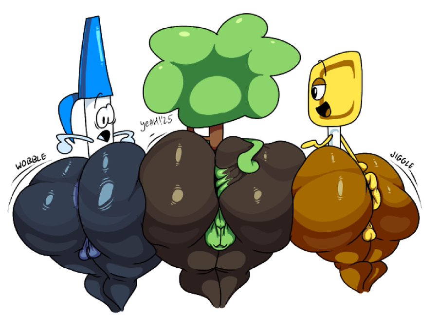 battle for bfdi, battle for dream island, bfb, bfdi, fat ass, gay, jacknjellify, jnj, male, male focus, male only, object show, object show community, object shows, osc, pen, pen (bfdi), rubber spatula (bfdi), the power of two, tpot, tree, tree (bfdi), wobbling ass, yeah (artist)