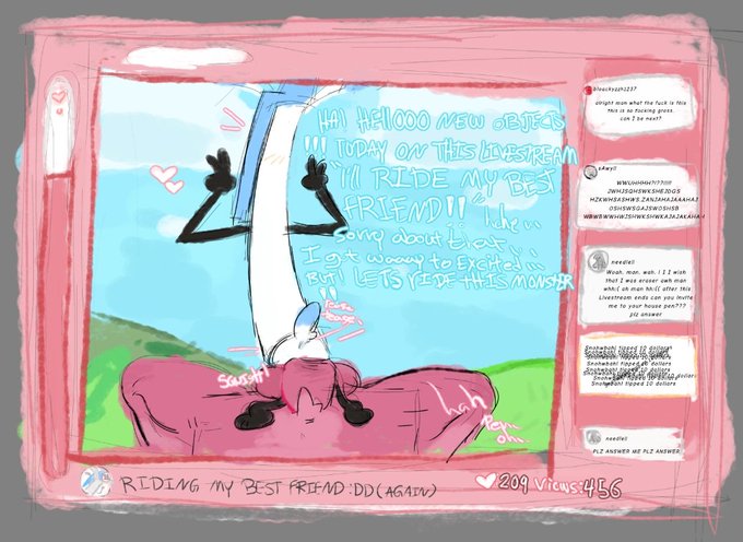 anal sex, battle for dream island, bfdi, blocky (bfdi), bunny boy, bunny pen, eraser, eraser (bfdi), gay, horse boy, horse eraser, horse penis, horsecock, live stream, live streaming, livestream, livestreaming, male, male focus, male penetrated, male penetrating, male penetrating male, male/male, markitstuffed, needle (bfdi), object show, object shows, pen (bfdi), penis, saw (bfdi), stream chat, streaming, ui