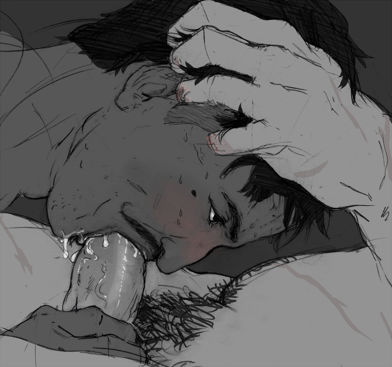 2boys anthro bara beauty_mark black_hair blowjob blush blushing canon_couple close-up completely_nude couple cum cum_in_mouth cum_on_beard cum_on_chin dark-skinned_male dark_hair dark_skin dorian_pavus dragon_age dragon_age_inquisition duo erect_penis erection face_out_of_frame faceless_male facial_hair fellatio gay gay_male gay_sex grabbing_hair grabbing_penis grey_body grey_skin hair_grab human iron_bull looking_at_partner mage male male/male male_only male_penetrated male_penetrating male_penetrating_male male_pubic_hair mole moustache naked naked_male nude nude_male oral oral_penetration oral_sex pansexual_male penetration penile_penetration penis penis_grab penis_in_mouth pubic_hair qunari scar scars sex skinprism sweat sweatdrop sweating veiny_penis video_games yaoi