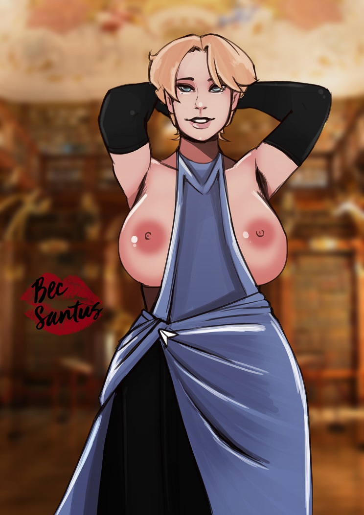1girls, areolae, armpits, arms up, becsantus, big breasts, blonde hair, breasts, breasts out, castlevania, castlevania (netflix), castlevania iii: dracula's curse, clothing, exposed breasts, female, female only, hair, huge breasts, konami, large breasts, magic user, nipples, solo, sypha belnades, video games