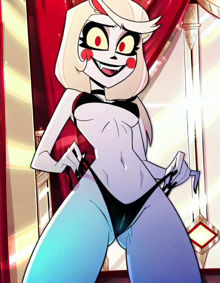 ai generated, charlie morningstar (hazbin hotel), female, hazbin hotel, tagme