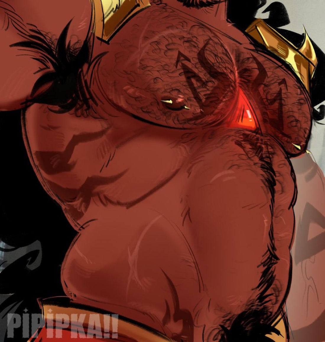 1boy, bara, burning spice cookie, cookie run, cookie run kingdom, pipipka, solo, solo male, tagme