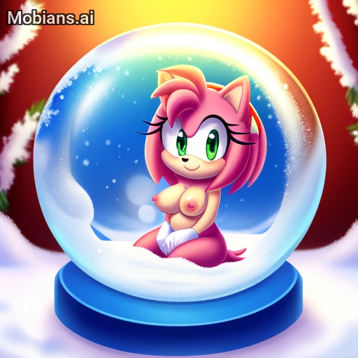 1female 1girls ai_generated amy_rose amyroseuwu19 boobs breasts busty christmas completely_naked_female completely_nude_female curvy cute_girl deviantart female female_only furry_female green_eyes hedgehog hedgehog_girl horny_female naked_female nipples nude_female smile smiling smiling_at_viewer snow_globe tits white_gloves