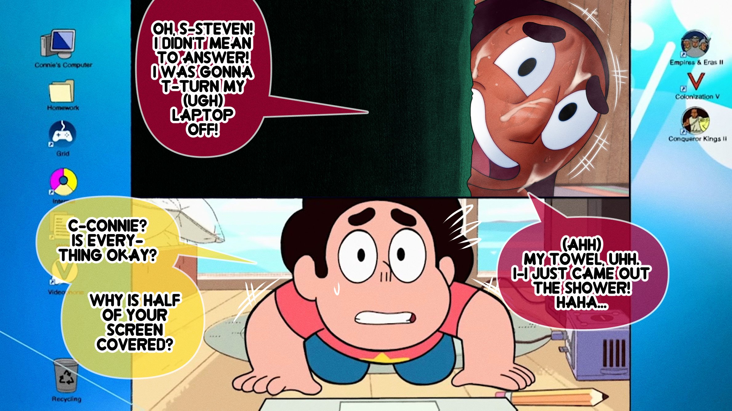 1boy, 1boy1girl, 1girls, 2d, 2d (artwork), aged up, big penis, breasts, cartoon network, cheating, cheating girlfriend, connie maheswaran, cuckold, cum, cum on face, curvy, dark skin, dark-skinned female, doompypomp, female, height difference, high resolution, highres, human, imminent sex, indian, indian female, light skin, light-skinned male, looking at penis, male, male penetrating, male penetrating female, male/female, medium breasts, money, nerdy female, partial male, pc, penis, phone, phone call, plump, prostitution, screen, shortstack, stealth sex, steven quartz universe, steven universe, straight, straight sex, talking on phone, video call