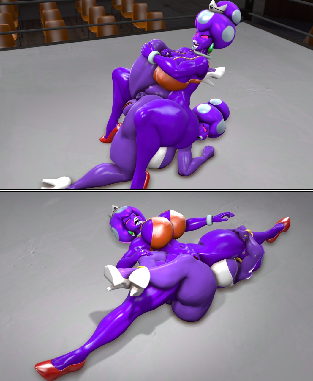 3d ass big_breasts big_butt breasts huge_breasts huge_butt mario_(series) mario_and_luigi_(series) nintendo princess_shroob source_filmmaker thick_thighs toxictigerex video_games wrestling