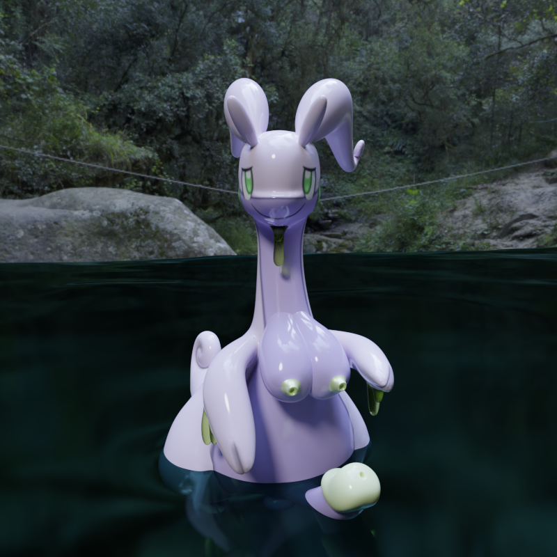 1girls 2018 2_fingers 3d antennae areolae belly big_ass big_belly big_breasts big_penis breasts chubby dragon edit forest goodra green_penis green_skin half-closed_eyes huge_ass humanoid_penis intersex lake large_ass large_breasts large_penis long_neck looking_at_viewer nintendo nipples nude outdoors penis photo_background pokémon_(species) pokemon pokemon_(species) pokemon_xy purple_penis purple_skin scalie slime smile solo source_request standing tail thick_thighs torturedtorchic video_games water wide_hips