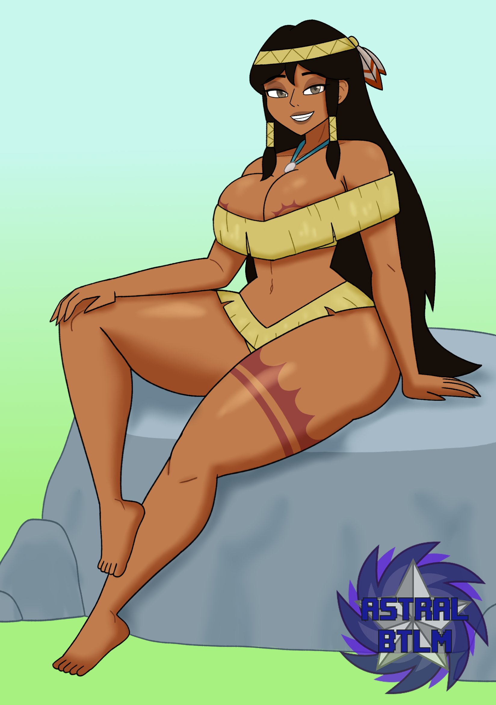 1girls, 2026, alternate version available, artist logo, artist name, ass, astralbtlm, atomickingboo, bethany hummingbird, big ass, big breasts, black hair, black hair female, black-haired female, breasts, english, english text, female, female focus, female only, headdress, mostly nude, mostly nude female, native american, native american female, native american headdress, necklace, nude, nude female, oc, original, original character, rock, sitting, sitting down, sitting on rock, solo, solo female, solo focus, tan body, tan skin, tan-skinned female, text, thick thighs, thighs, tribal, tribal clothing, tribal markings, tribal necklace, tribal tattoo, tribal tattoos
