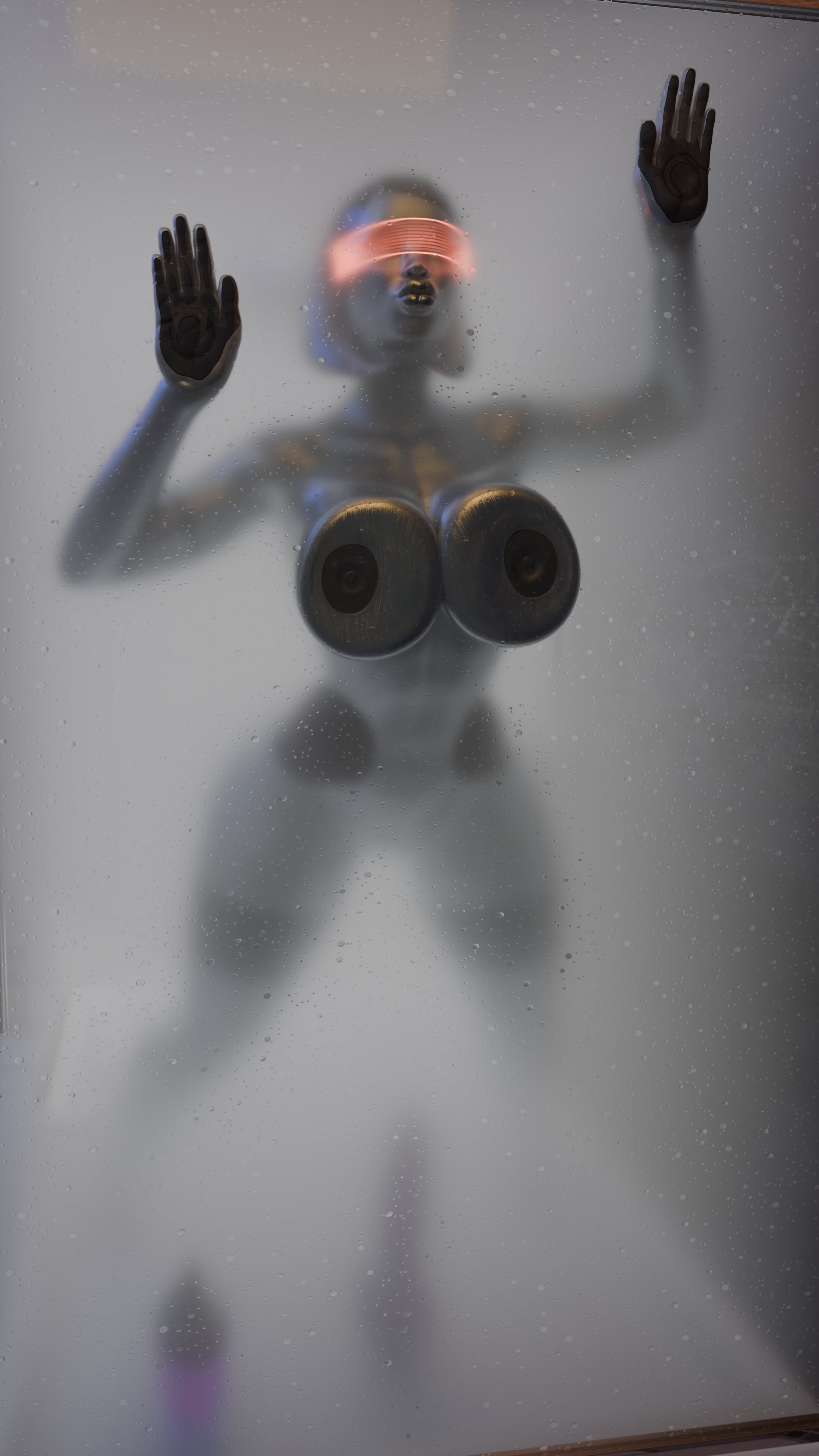 1girls, 3d, 3d (artwork), bioware, breast press, edi, edi (rigid3d), female, female focus, female only, mass effect, offmodelstudio, science fiction
