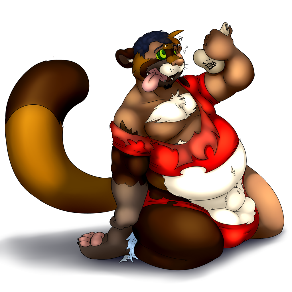 alcohol belly beverage birthday canine clothing gain hypnosis male_only mammal mind_control overweight slightly_chubby tanuki transformation weights xids