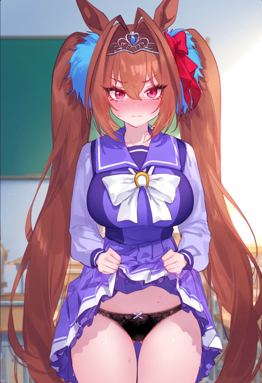 1girls, ai generated, animal ears, anthropomorphization, artist request, daiwa scarlet (umamusume), eyes, female, hair, legs, skin, tagme, umamusume, umamusume pretty derby, young