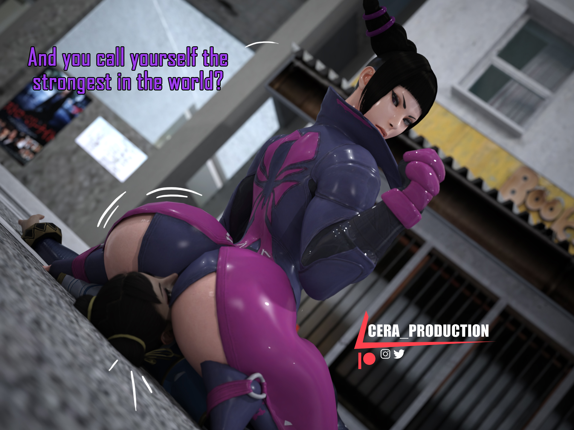 2girls, 3d, 4:3, ass, big ass, black hair, cera production, chun-li, dominant, dominant female, facesitting, fat ass, female, female only, femdom, huge ass, juri han, large ass, multiple females, multiple girls, self upload, smothering, smothering ass, sniffing ass, street fighter, street fighter 6, yuri
