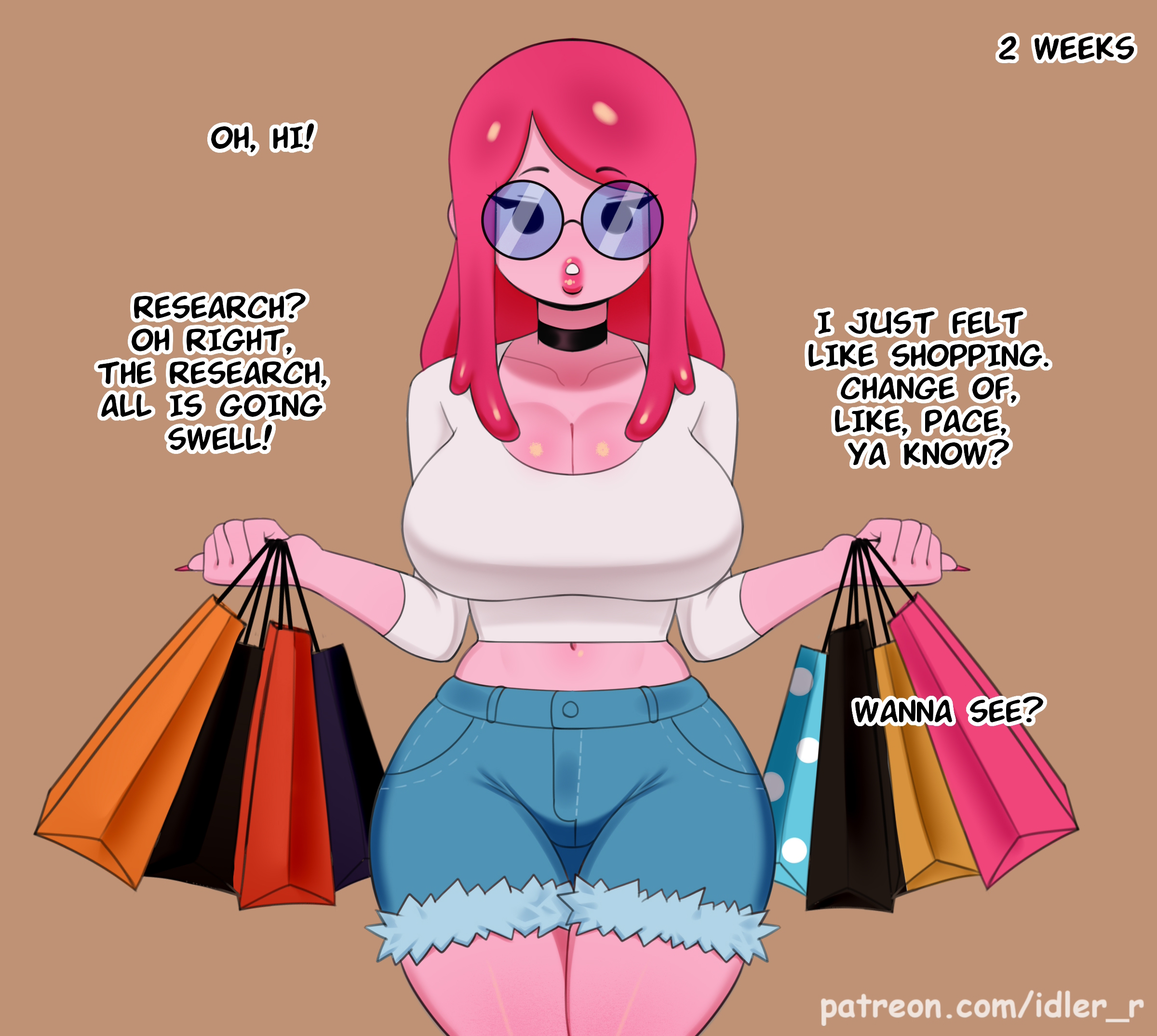 1girls, adventure time, big breasts, big nipples, bikini, bimbo, bimbo body, bimbo lips, bimbofication, breast expansion, breast growth, breast growth (enlargement), breasts, bubble gum, cartoon network, comic, comic page, female, female only, glasses, grabbing breasts, grabbing from behind, growth, growth sequence, huge breasts, huge nipples, idler r, legs, legs together, legwear, massive breasts, massive thighs, nipples, panties, pink body, pink hair, pink nipples, pink skin, princess bubblegum, thick thighs, thigh highs, thighs, tits out, voluptuous, voluptuous female