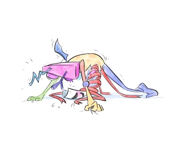 1girls, 1other, ambiguous gender, averytropic, female, gangle (the amazing digital circus), glitch productions, happy sex, love making, mask, ribbon, ribbon body, sex, simple background, smile, the amazing digital circus, top-down bottom-up, zooble (the amazing digital circus)