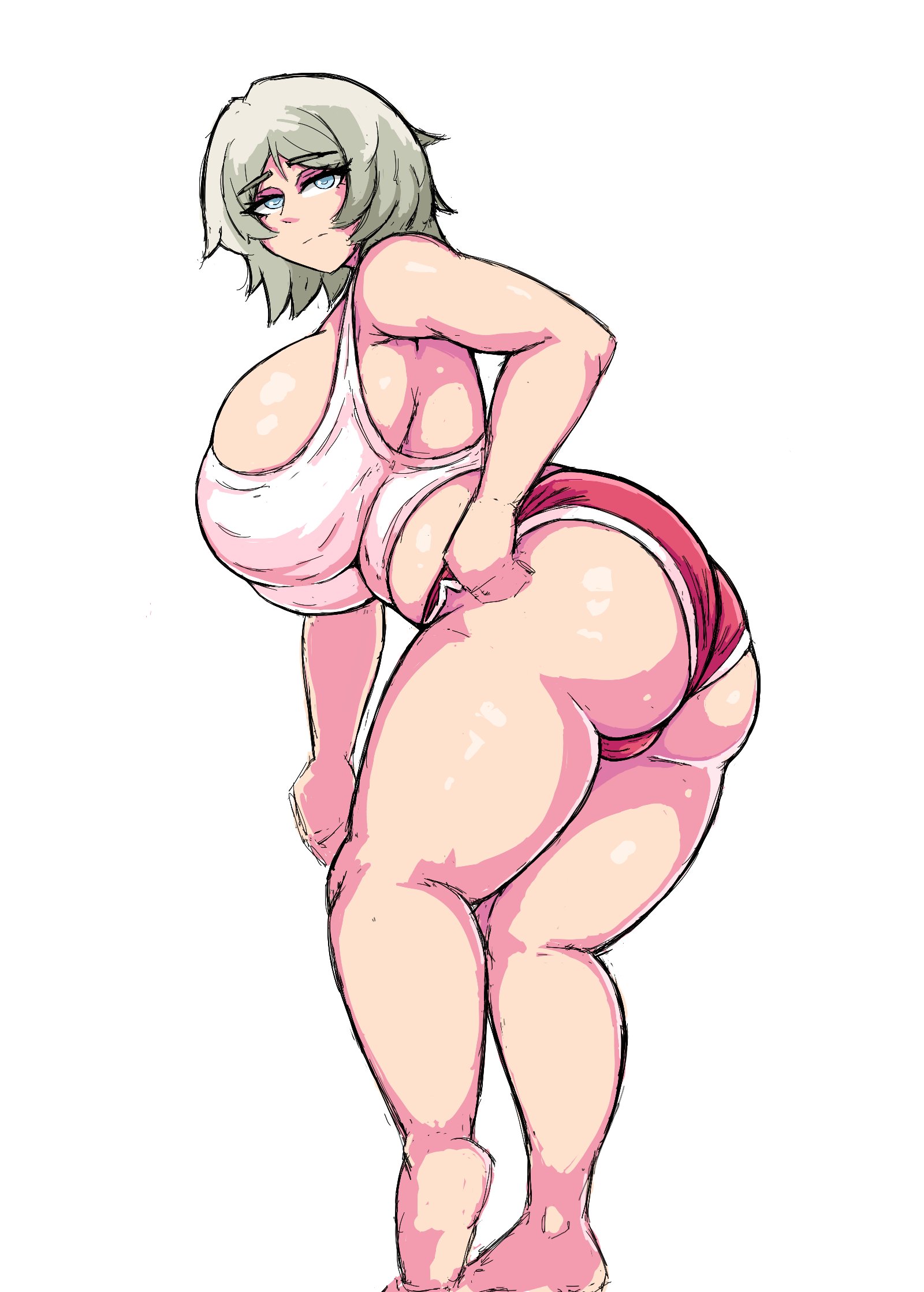 1girls, back view, big ass, fat, fat ass, fat thighs, faust (limbus company), female, female only, huge ass, human, limbus company, littleteze, project moon, revealing clothes, skimpy, solo, solo female